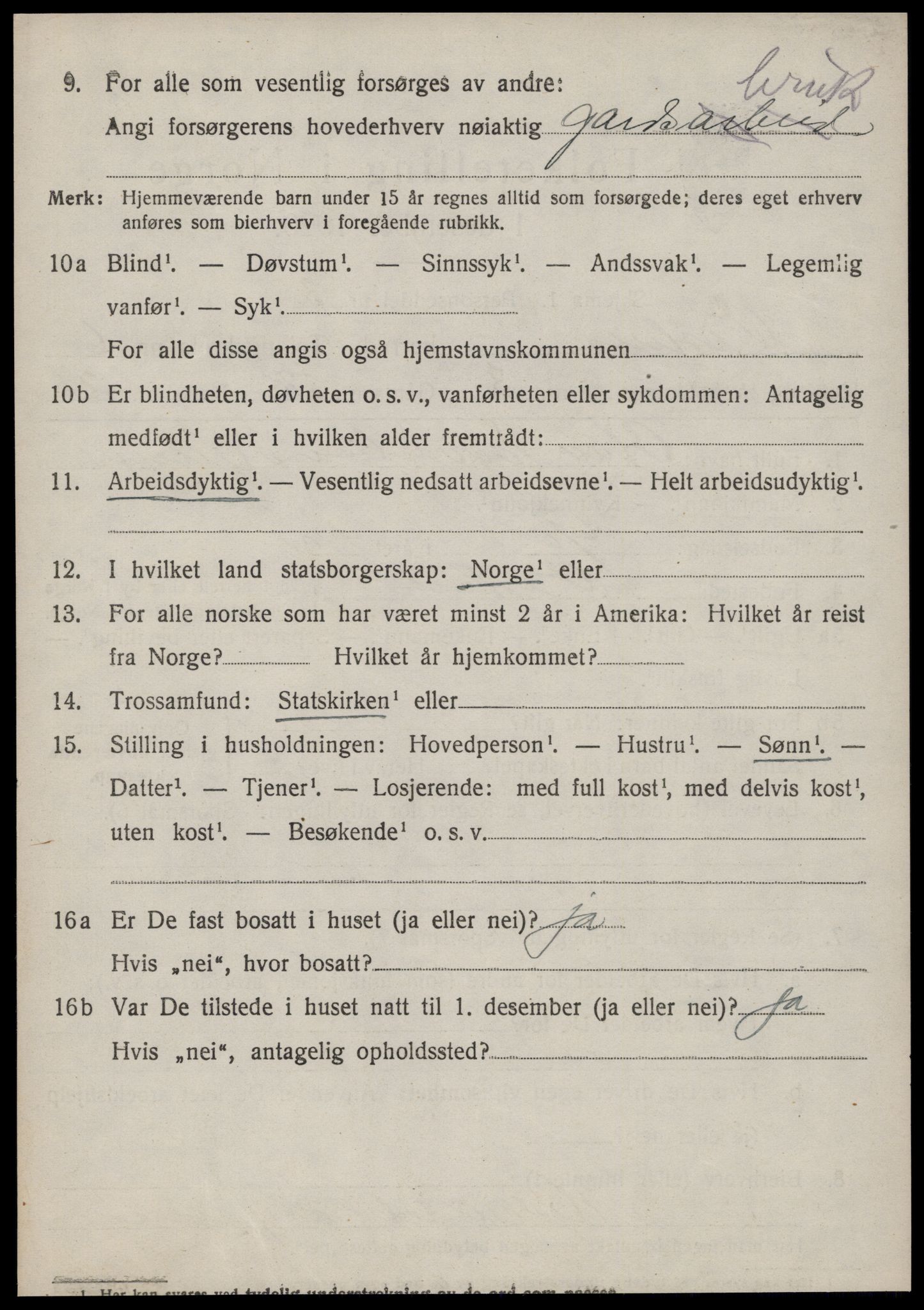 SAT, 1920 census for Vestnes, 1920, p. 4338