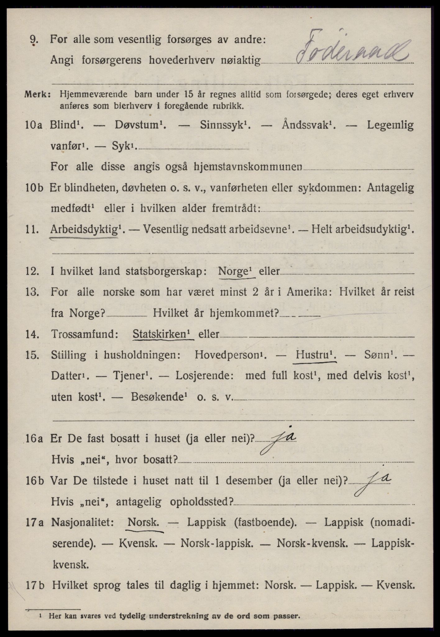 SAT, 1920 census for Å, 1920, p. 2065