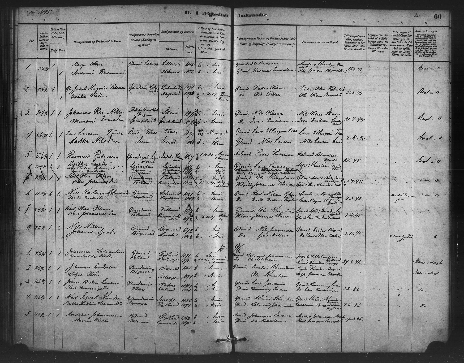 Alversund Sokneprestembete, SAB/A-73901/H/Ha/Haa/Haad/L0001: Parish register (official) no. D 1, 1880-1898, p. 60