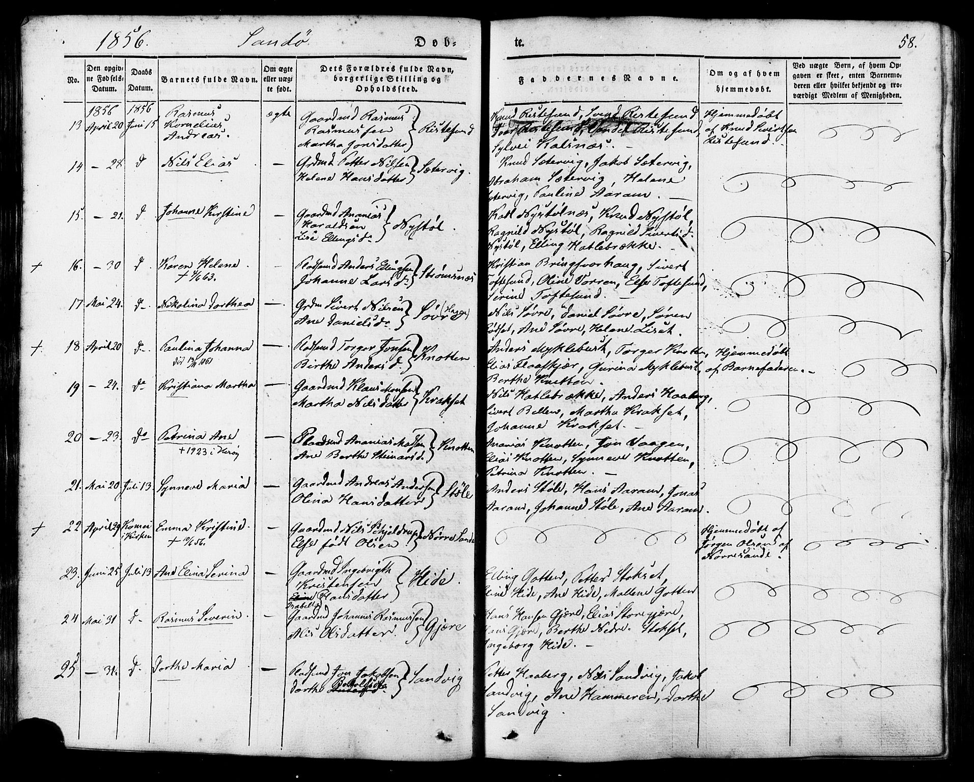 Ministerialprotokoller, klokkerbøker og fødselsregistre - Møre og Romsdal, AV/SAT-A-1454/503/L0034: Parish register (official) no. 503A02, 1841-1884, p. 58