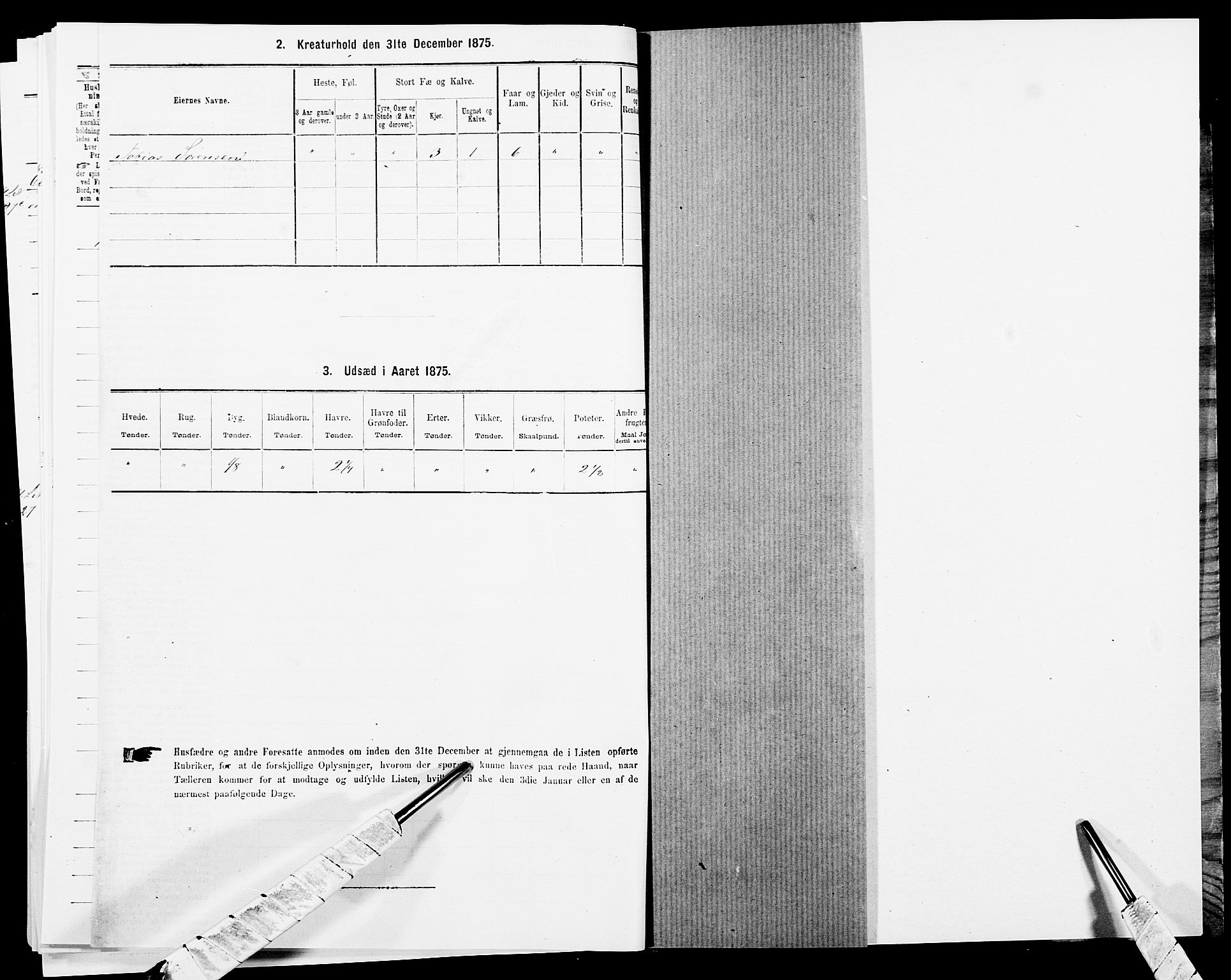 SAK, 1875 census for 1032P Lyngdal, 1875, p. 1098