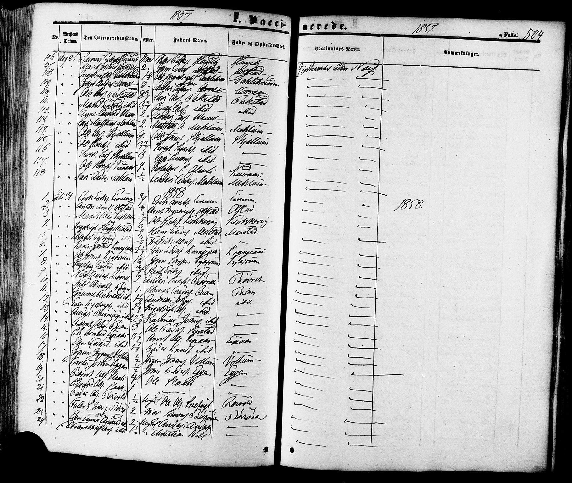 Ministerialprotokoller, klokkerbøker og fødselsregistre - Sør-Trøndelag, SAT/A-1456/665/L0772: Parish register (official) no. 665A07, 1856-1878, p. 504