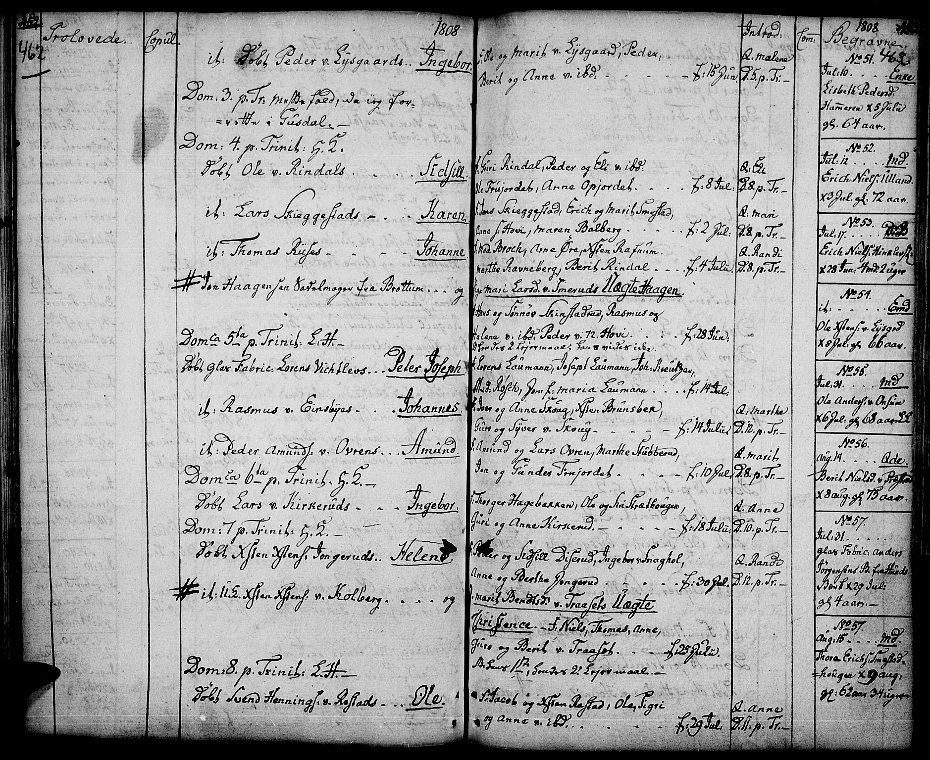 Fåberg prestekontor, AV/SAH-PREST-086/H/Ha/Haa/L0002: Parish register (official) no. 2, 1775-1818, p. 462-463