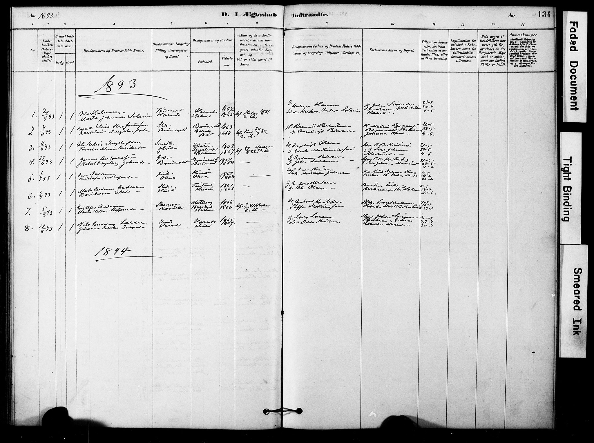 Ministerialprotokoller, klokkerbøker og fødselsregistre - Møre og Romsdal, AV/SAT-A-1454/561/L0729: Parish register (official) no. 561A03, 1878-1900, p. 134