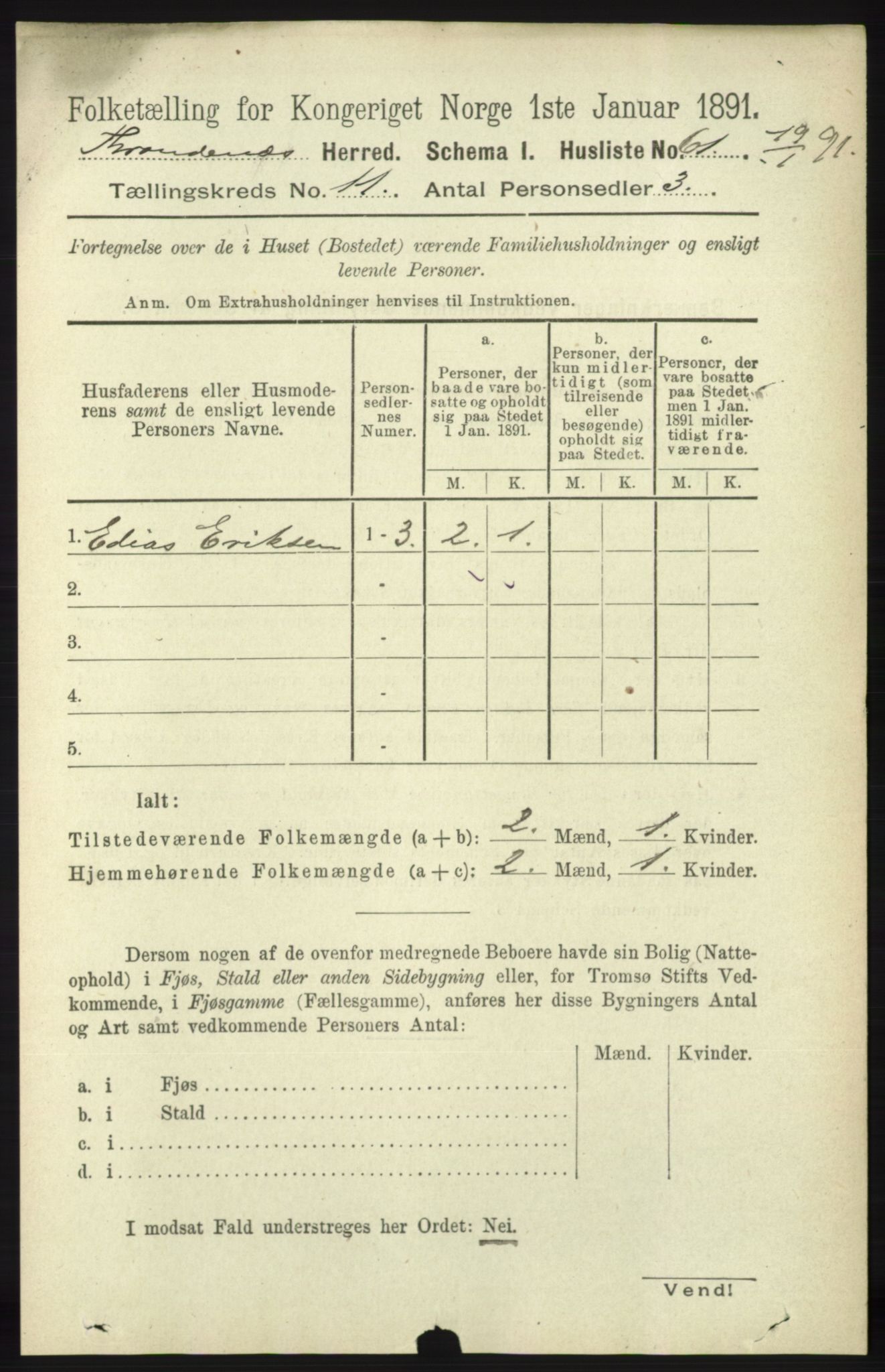 RA, 1891 census for 1914 Trondenes, 1891, p. 7983