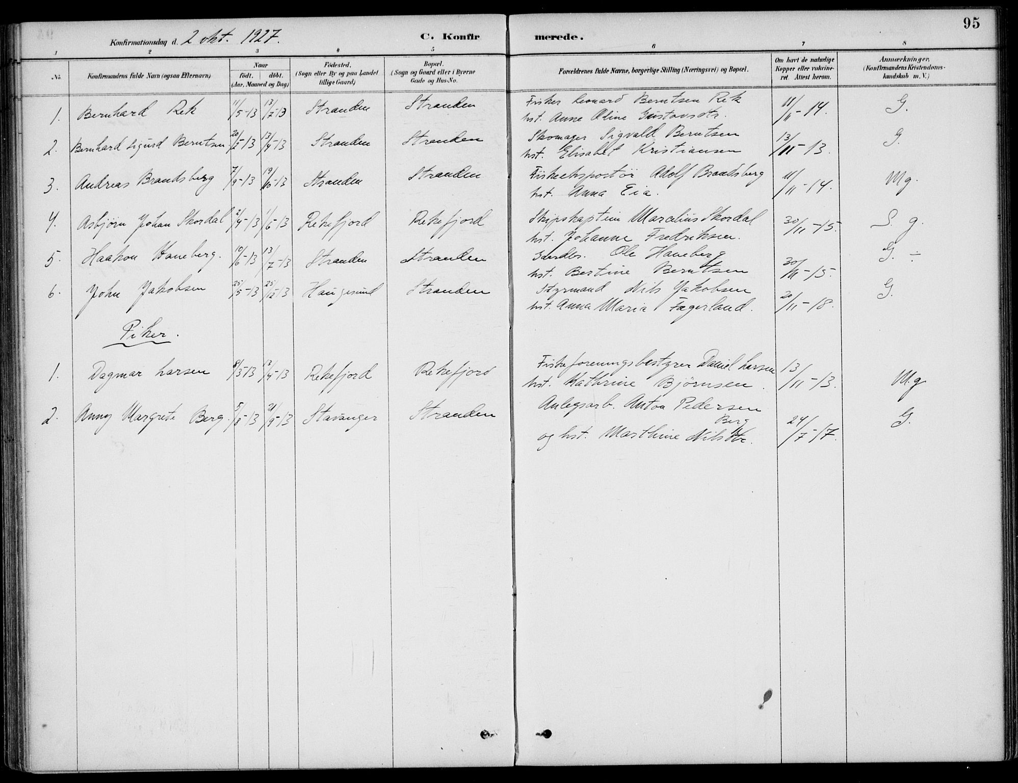 Sokndal sokneprestkontor, AV/SAST-A-101808: Parish register (official) no. A 12, 1887-1927, p. 95