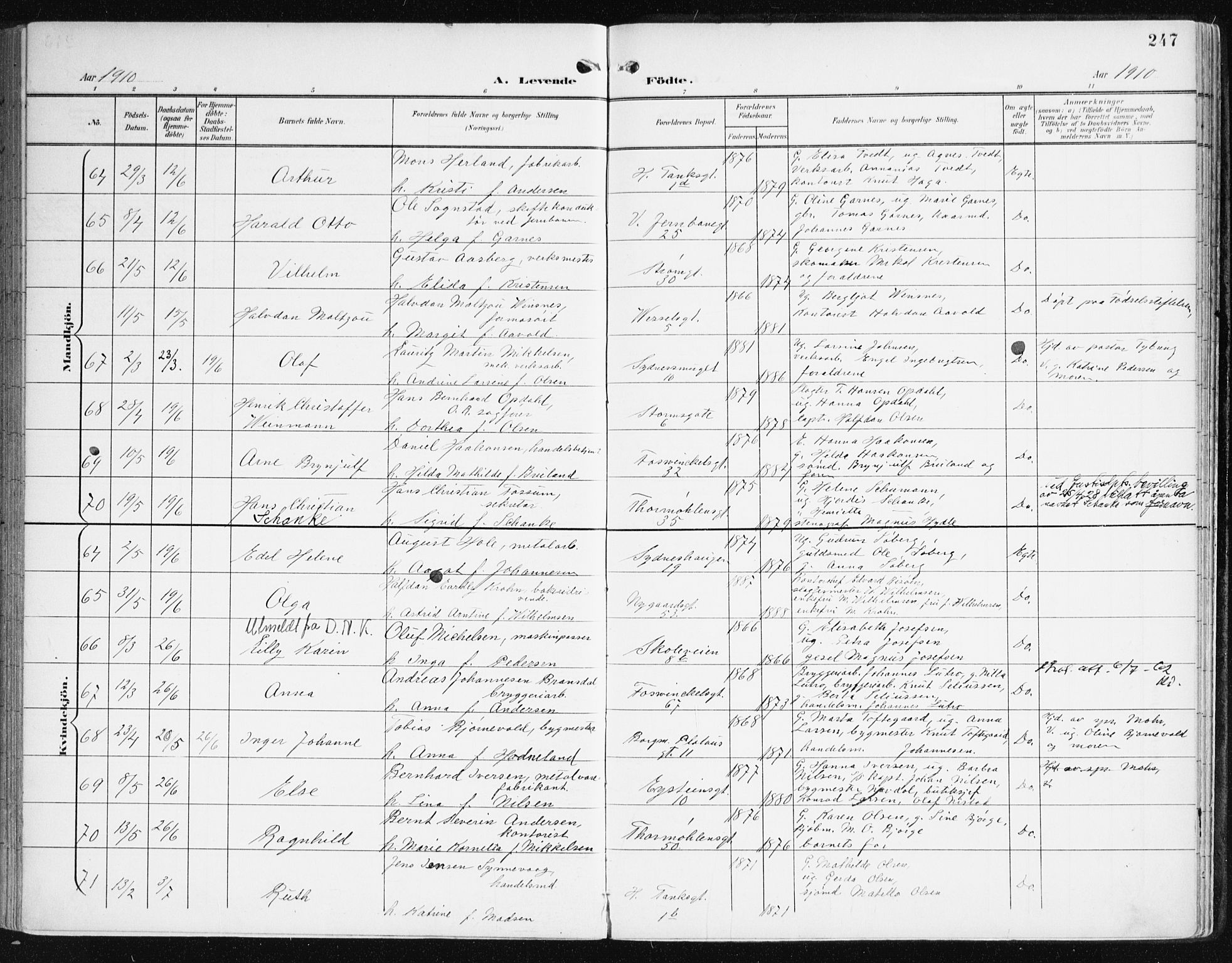 Johanneskirken sokneprestembete, AV/SAB-A-76001/H/Haa/L0002: Parish register (official) no. A 2, 1900-1912, p. 247