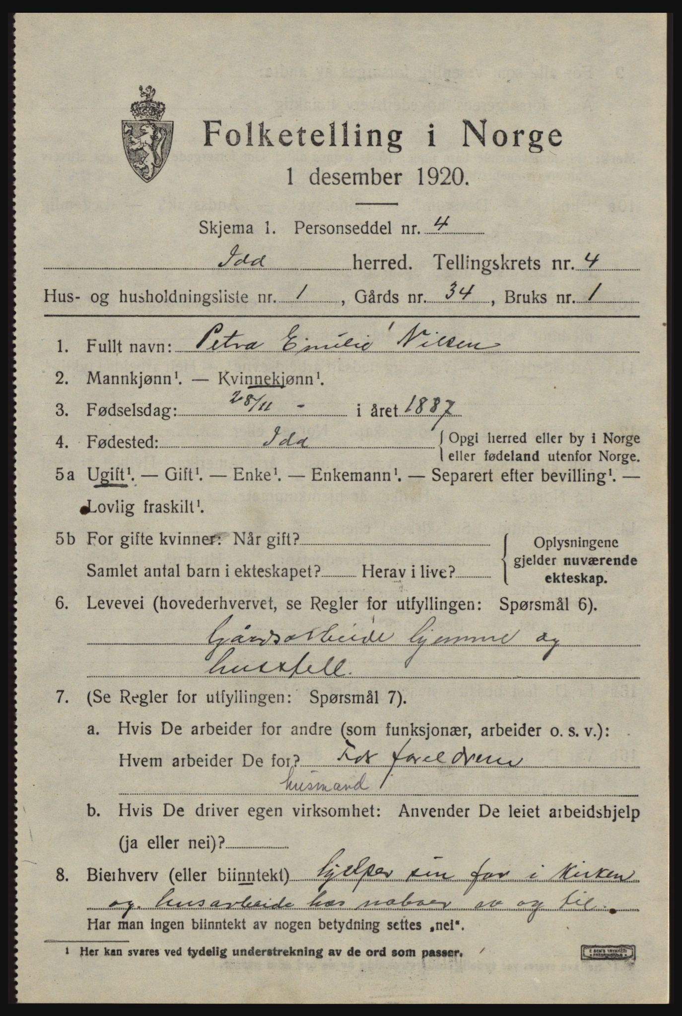 SAO, 1920 census for Idd, 1920, p. 5628