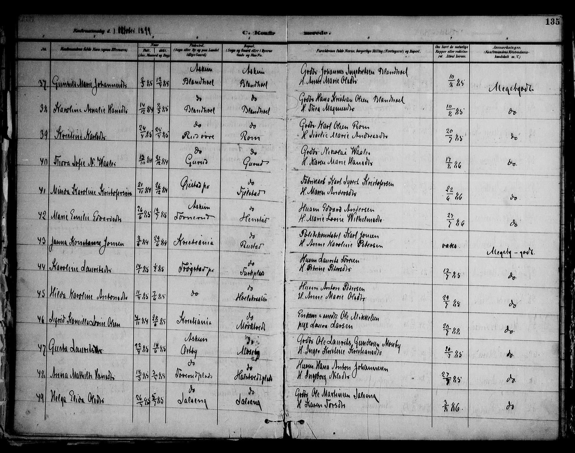 Askim prestekontor Kirkebøker, AV/SAO-A-10900/F/Fa/L0008: Parish register (official) no. 8, 1898-1912, p. 135