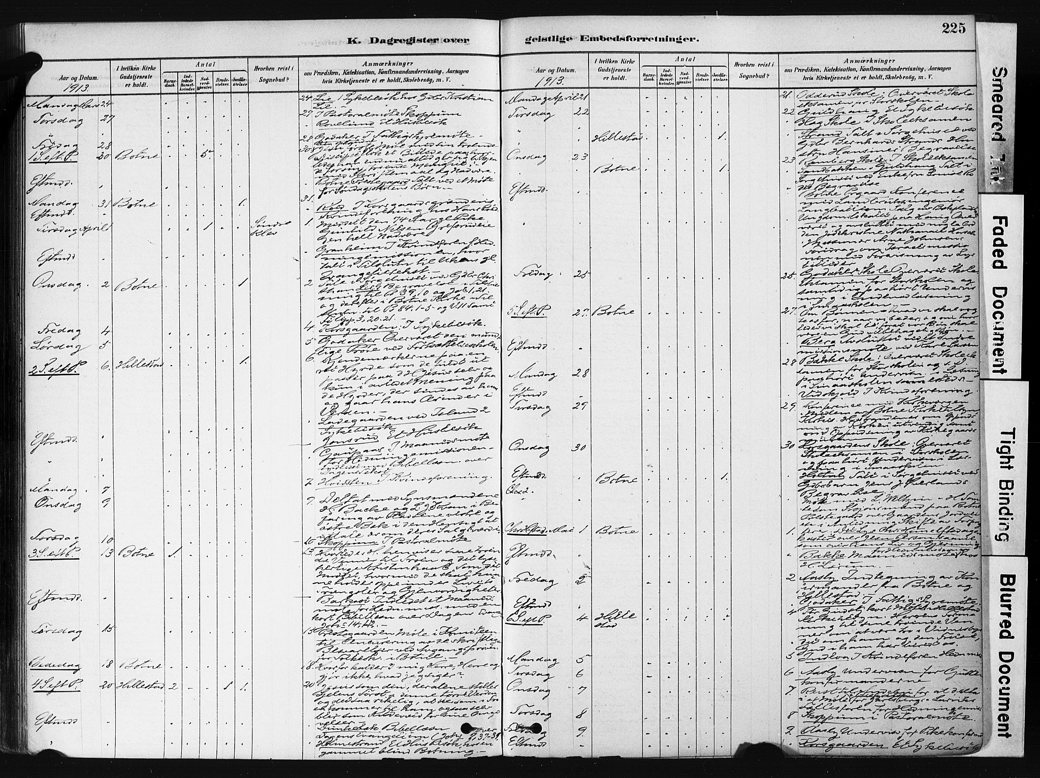 Botne kirkebøker, AV/SAKO-A-340/F/Fb/L0001: Parish register (official) no. II 1, 1878-1902, p. 225