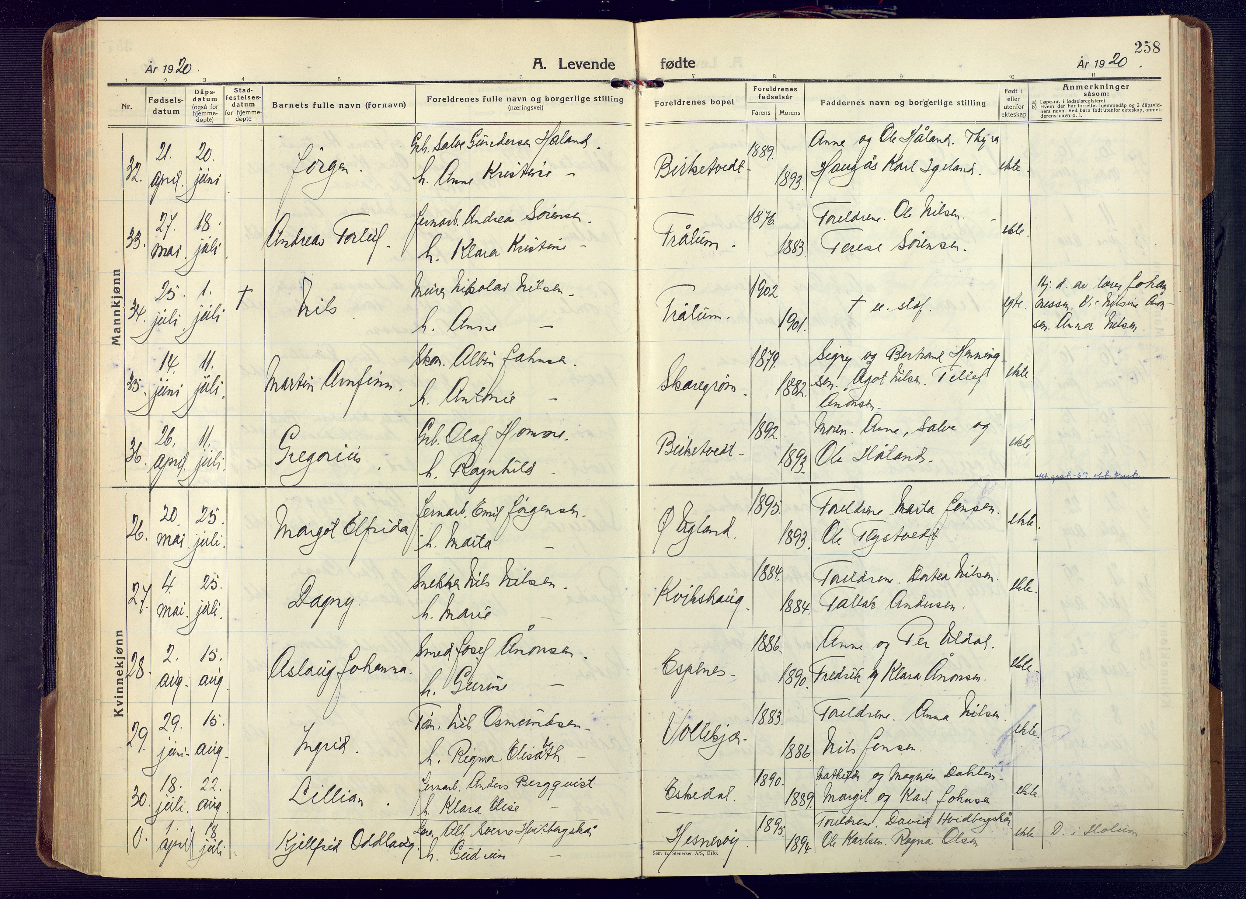 Fjære sokneprestkontor, AV/SAK-1111-0011/F/Fa/L0004: Parish register (official) no. A 4, 1902-1925, p. 258