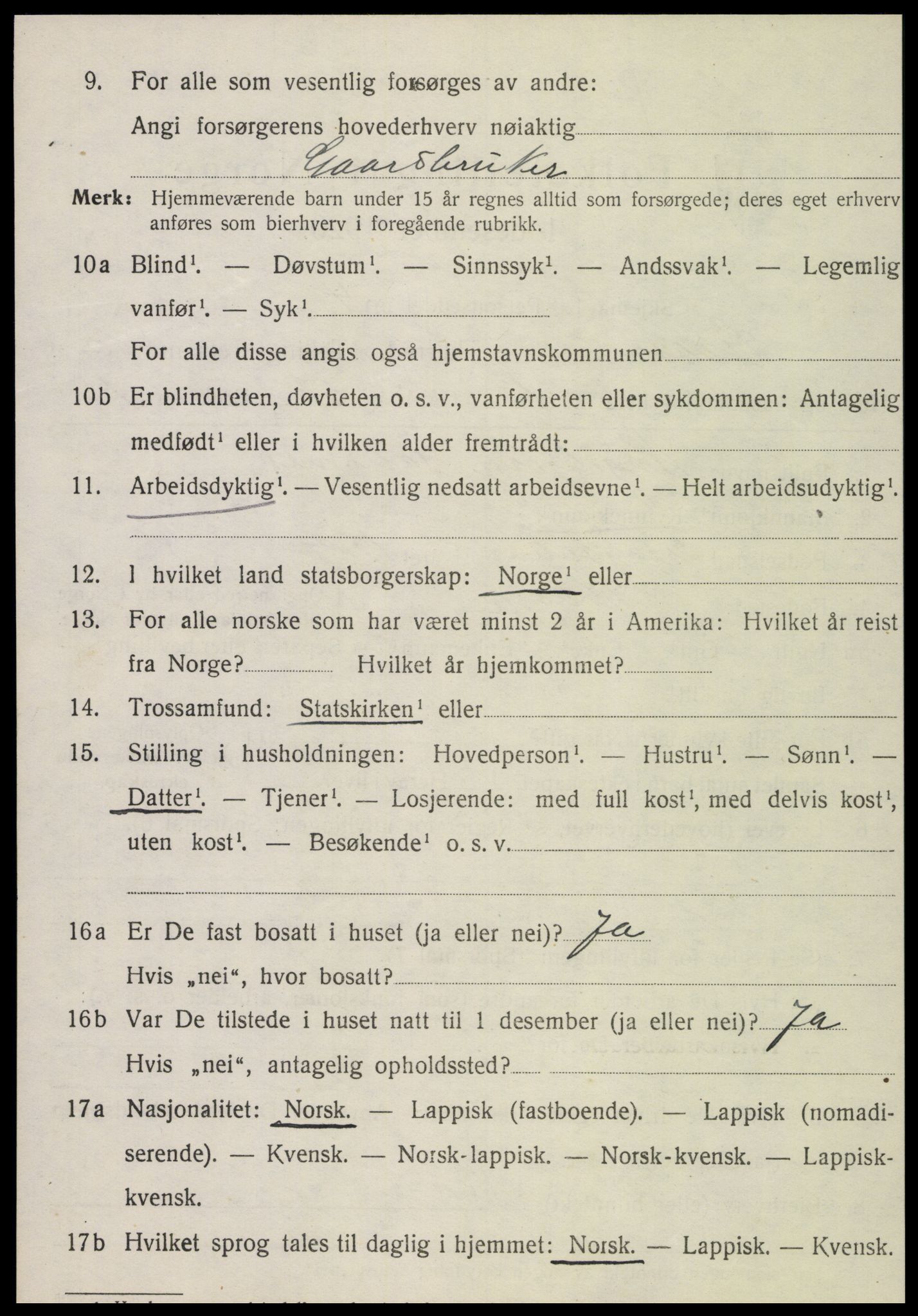 SAT, 1920 census for Snåsa, 1920, p. 4337