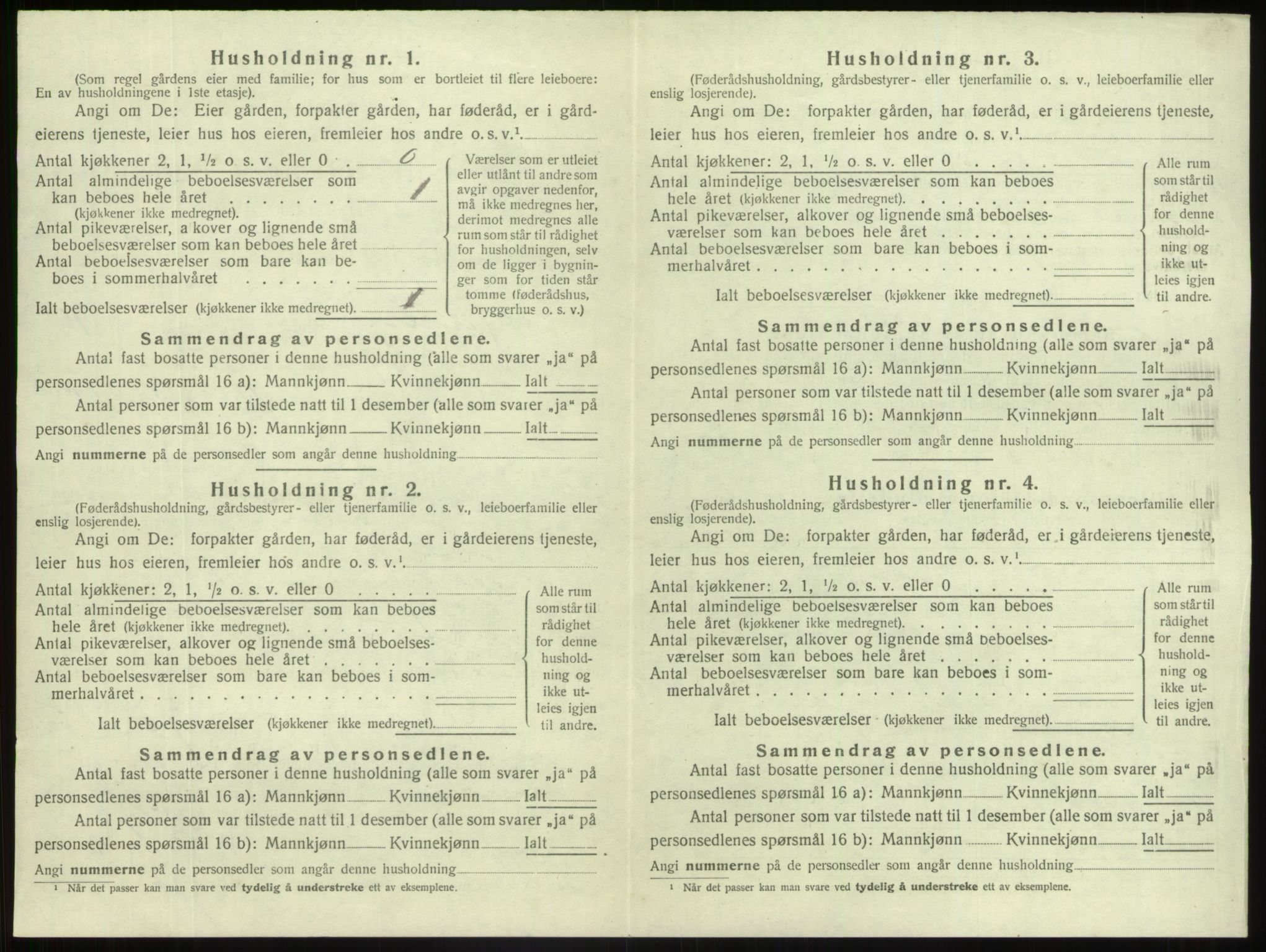 SAB, 1920 census for Fjaler, 1920, p. 1003