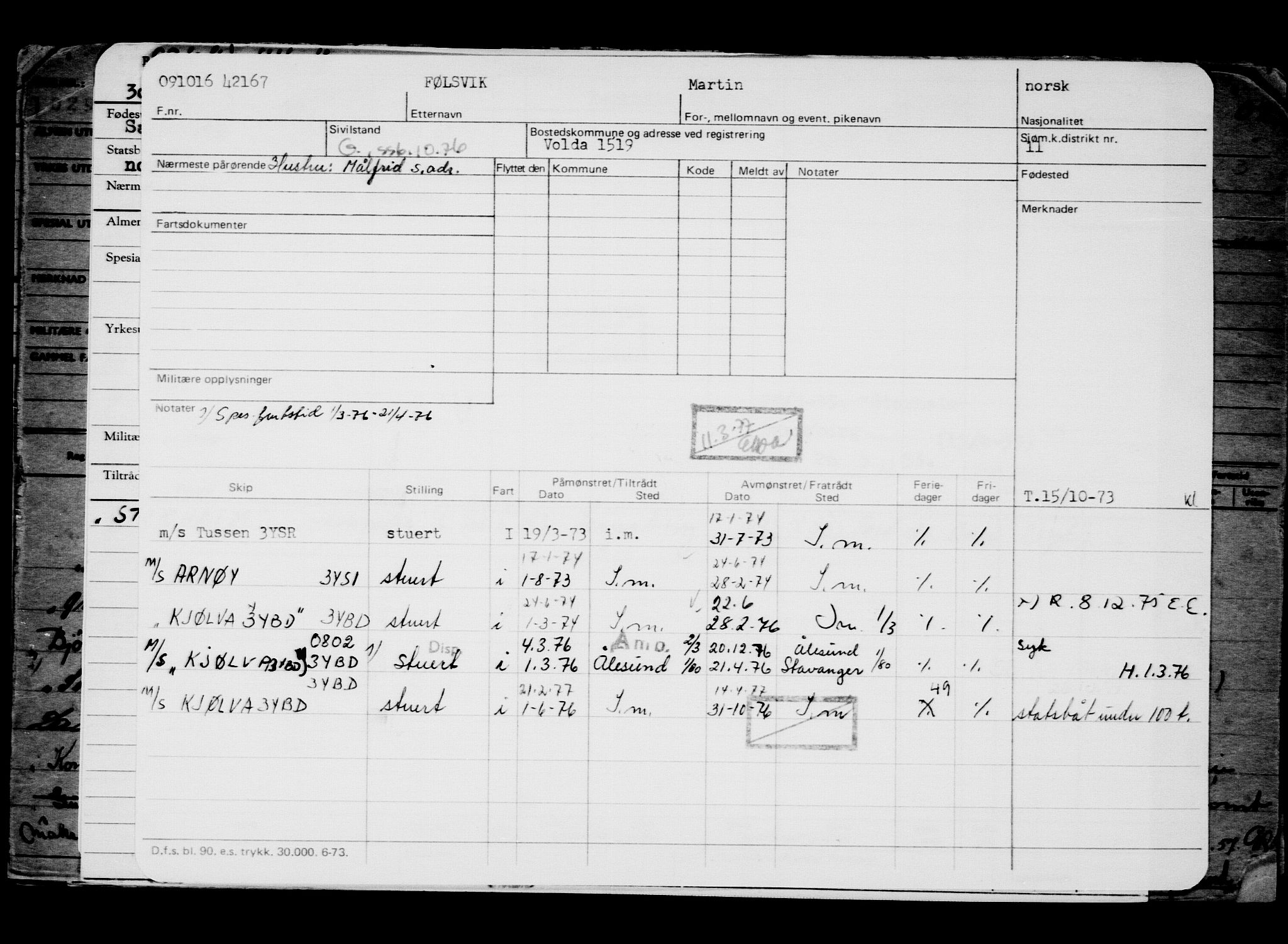 Direktoratet for sjømenn, AV/RA-S-3545/G/Gb/L0143: Hovedkort, 1916, p. 126