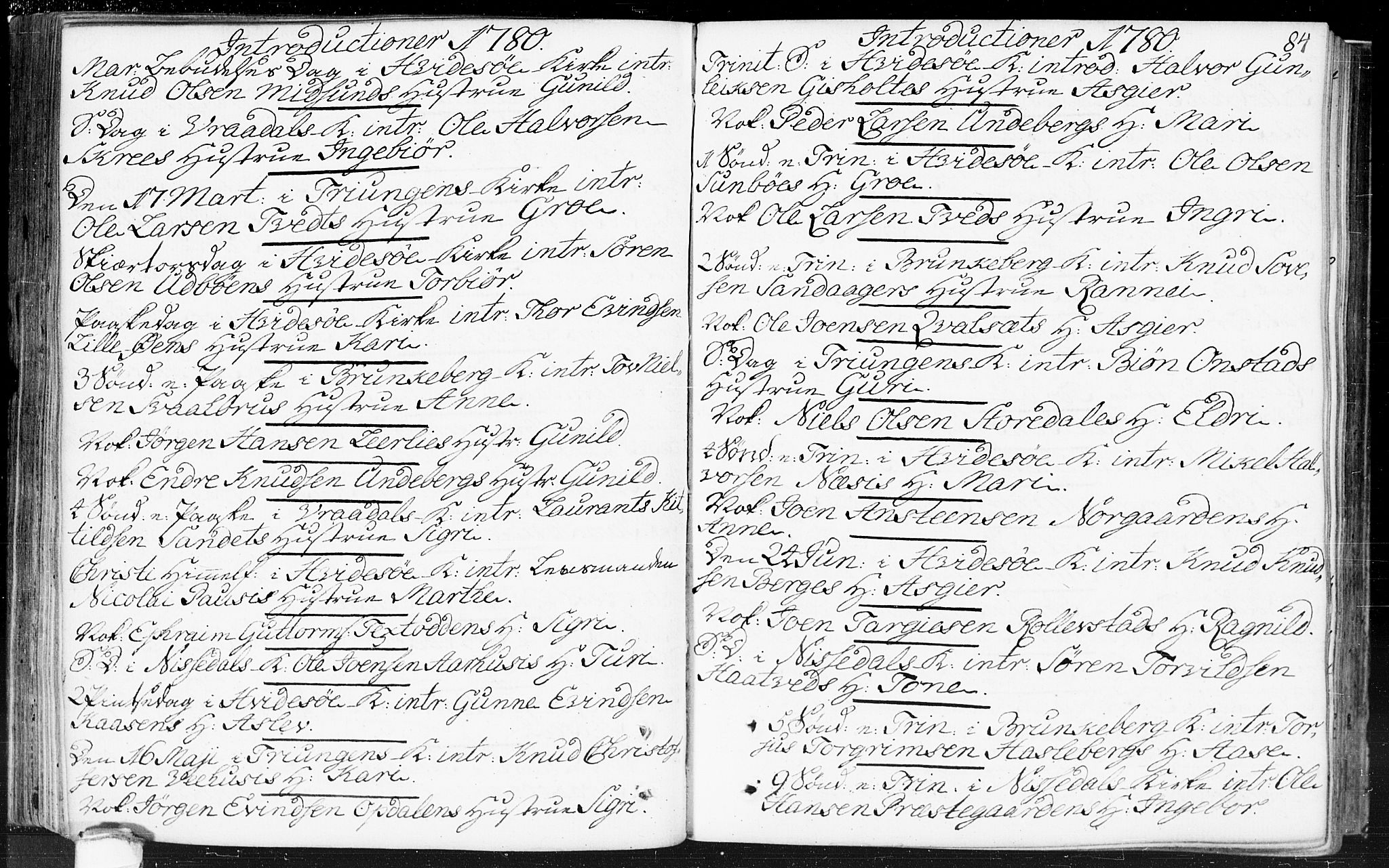 Kviteseid kirkebøker, SAKO/A-276/F/Fa/L0002: Parish register (official) no. I 2, 1773-1786, p. 84
