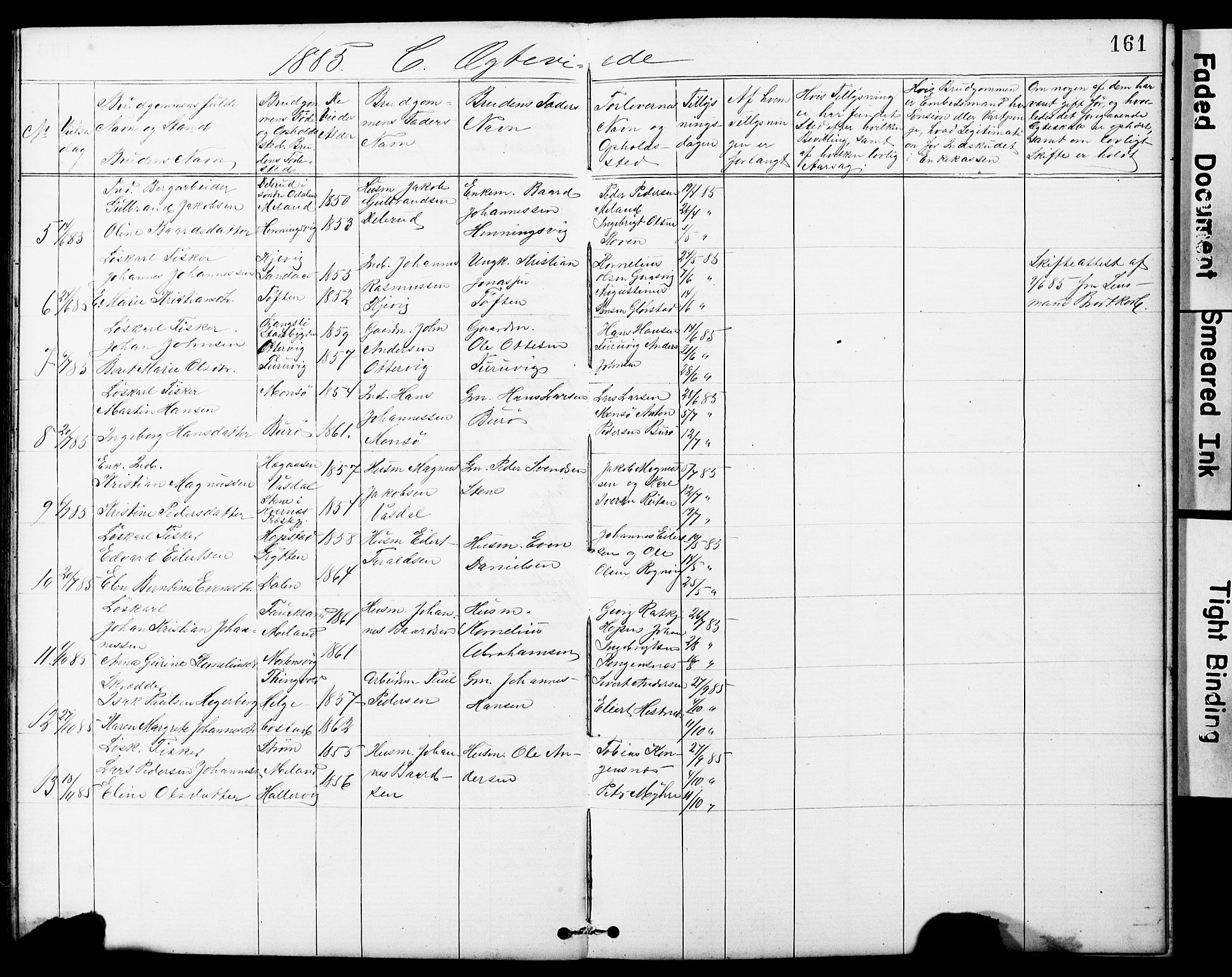 Ministerialprotokoller, klokkerbøker og fødselsregistre - Sør-Trøndelag, AV/SAT-A-1456/634/L0541: Parish register (copy) no. 634C03, 1874-1891, p. 161