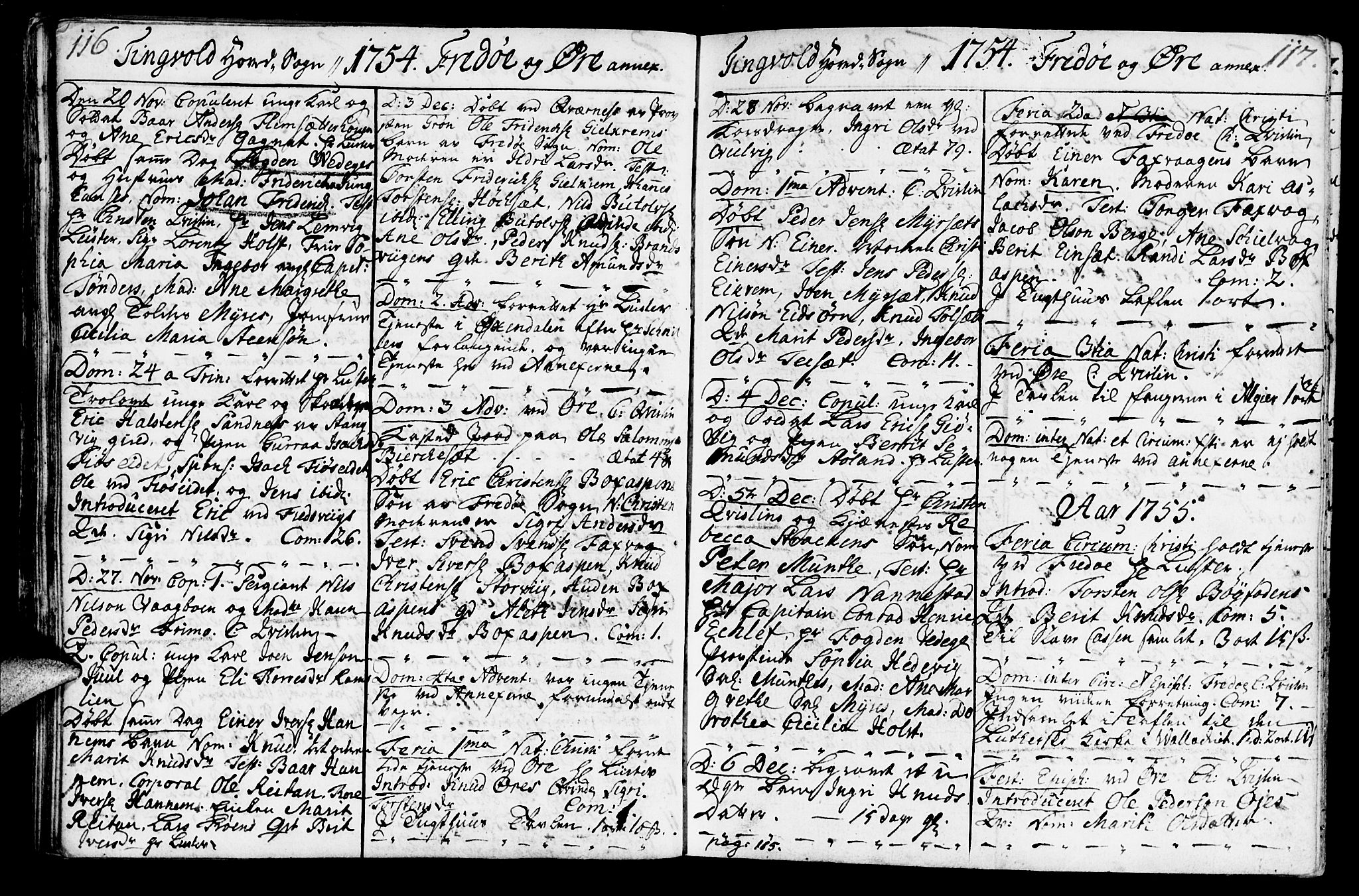 Ministerialprotokoller, klokkerbøker og fødselsregistre - Møre og Romsdal, SAT/A-1454/586/L0979: Parish register (official) no. 586A05, 1751-1776, p. 116-117