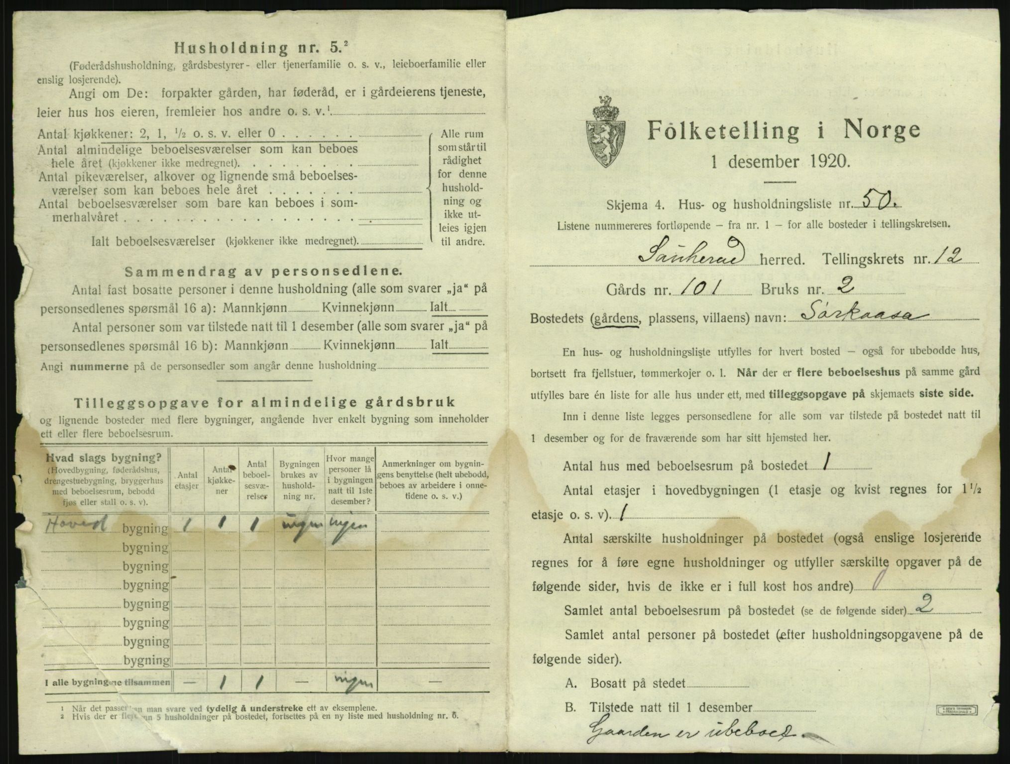 SAKO, 1920 census for Sauherad, 1920, p. 1515