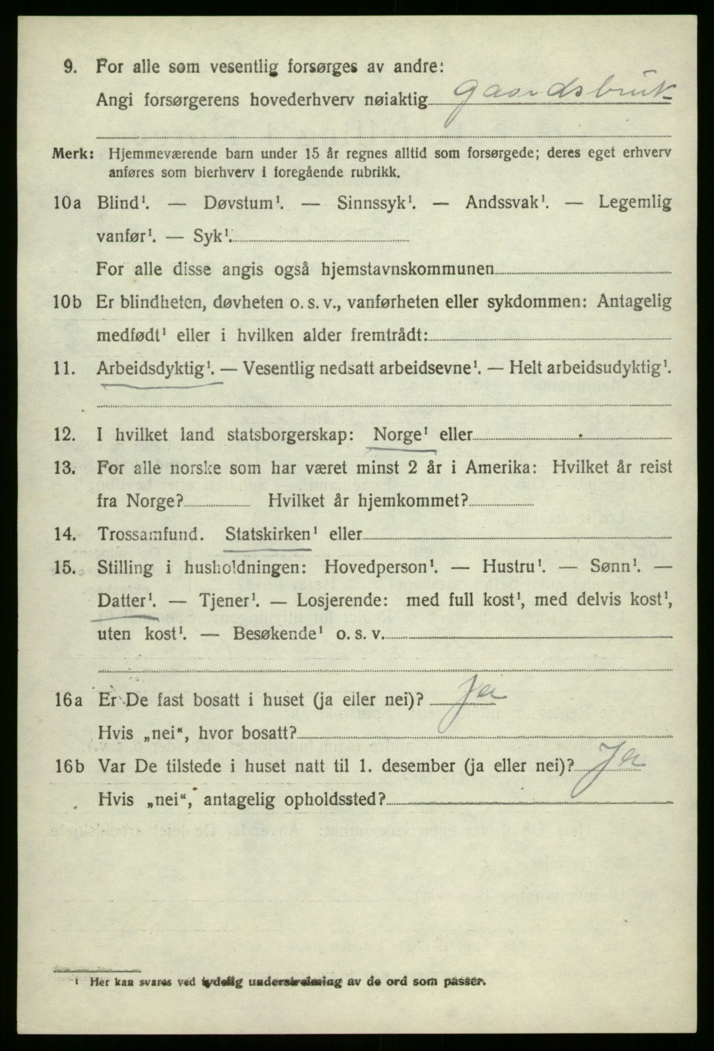 SAB, 1920 census for Stryn, 1920, p. 6023