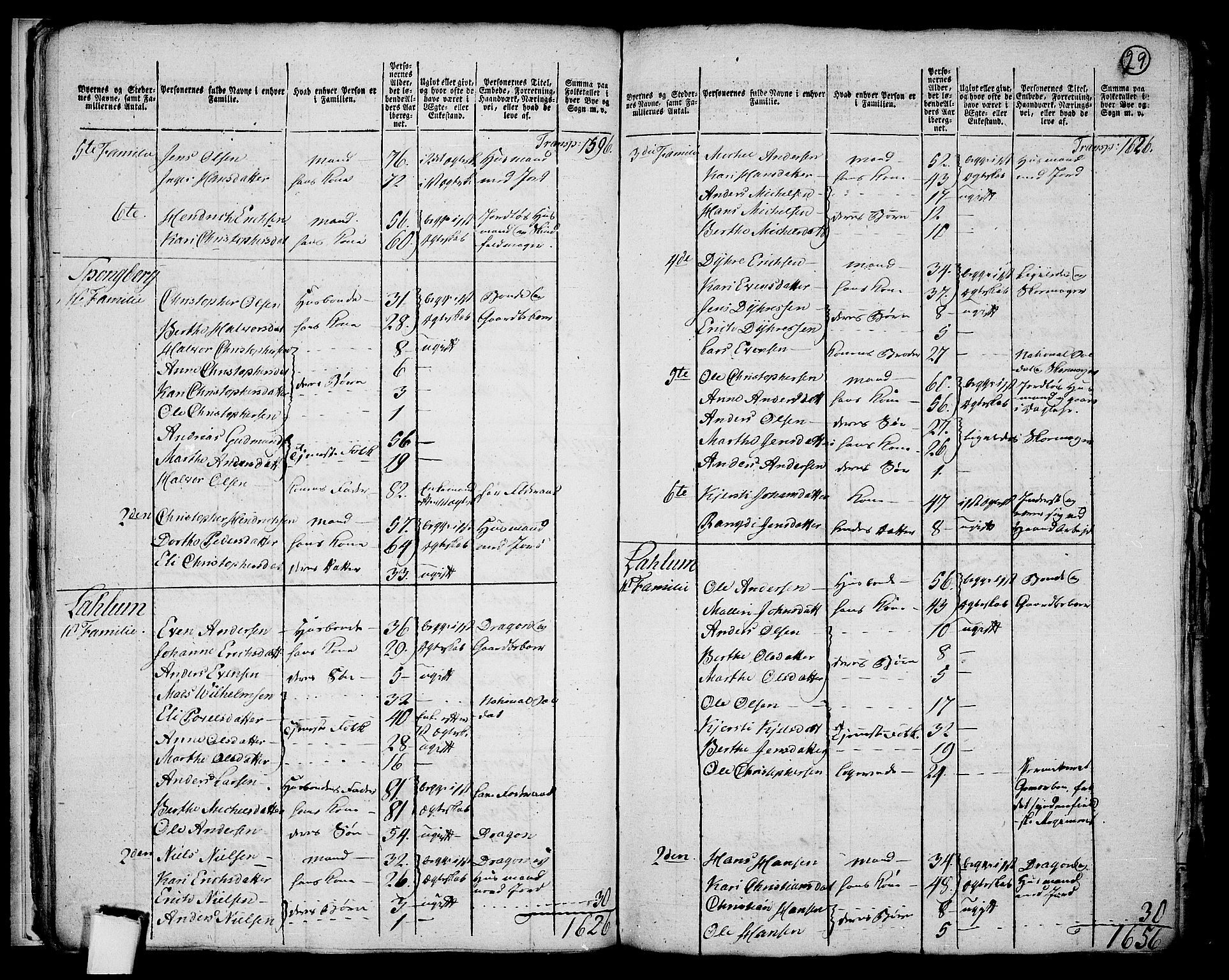 RA, 1801 census for 0417P Stange, 1801, p. 28b-29a