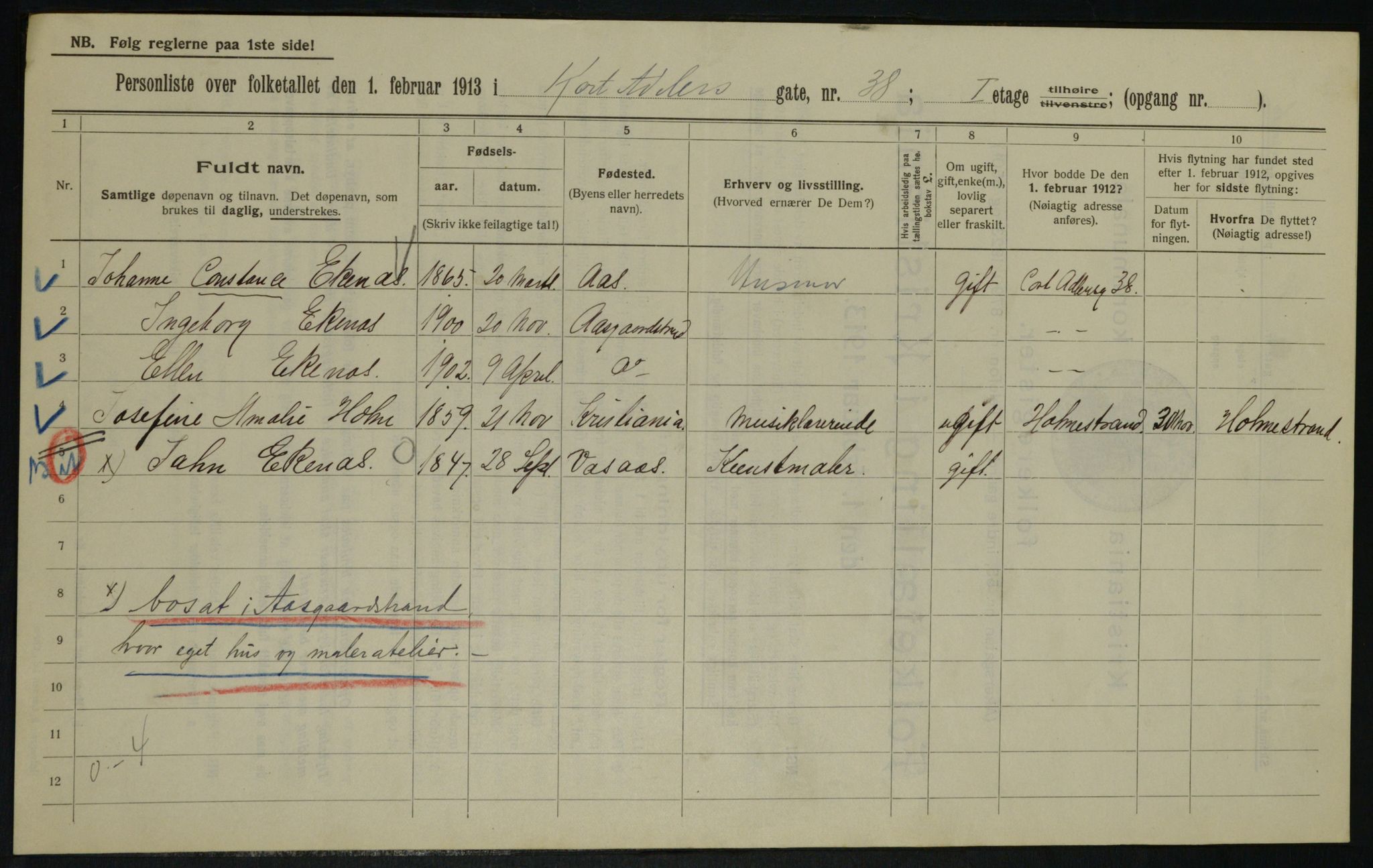 OBA, Municipal Census 1913 for Kristiania, 1913, p. 14050