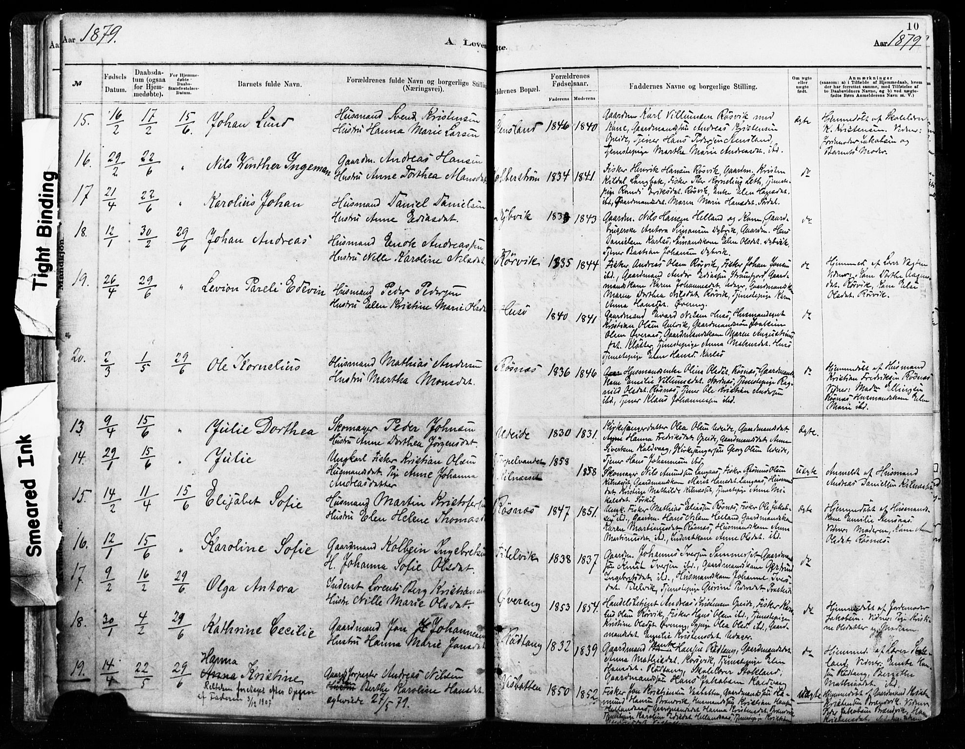 Ministerialprotokoller, klokkerbøker og fødselsregistre - Nordland, AV/SAT-A-1459/859/L0846: Parish register (official) no. 859A06, 1878-1889, p. 10