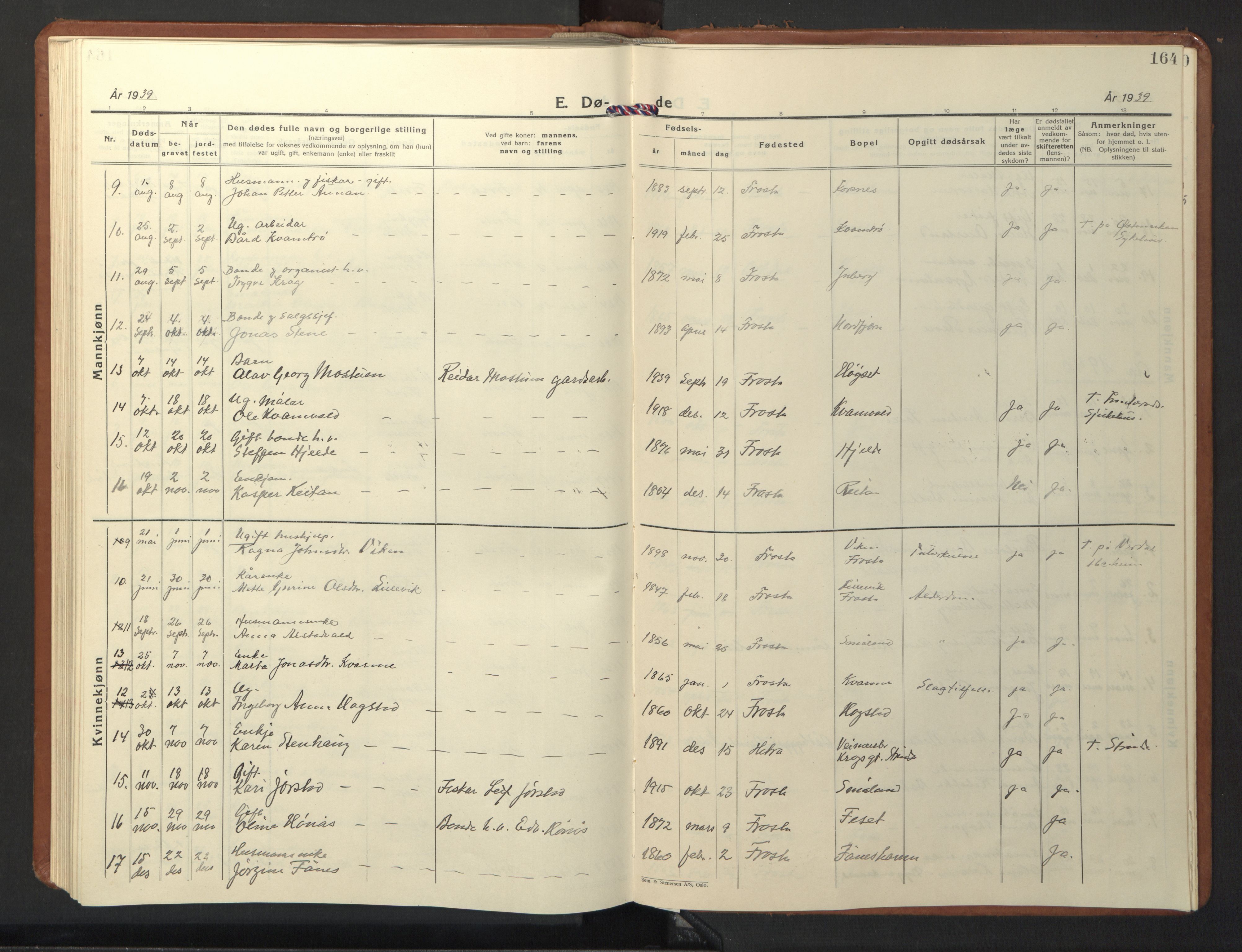 Ministerialprotokoller, klokkerbøker og fødselsregistre - Nord-Trøndelag, SAT/A-1458/713/L0125: Parish register (copy) no. 713C02, 1931-1941, p. 164