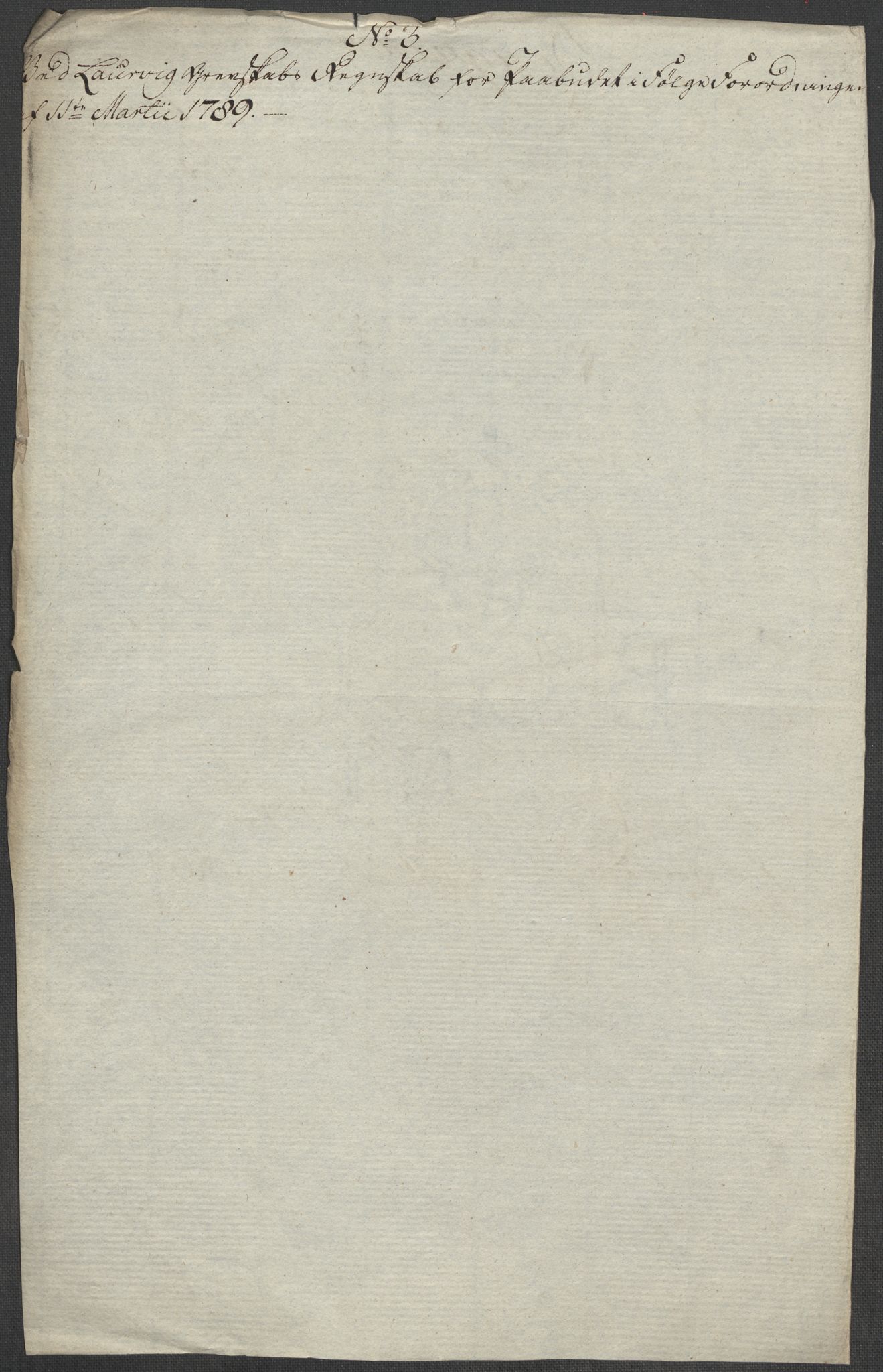Rentekammeret inntil 1814, Reviderte regnskaper, Mindre regnskaper, RA/EA-4068/Rf/Rfe/L0021: Larvik grevskap, Lista fogderi, 1789, p. 9