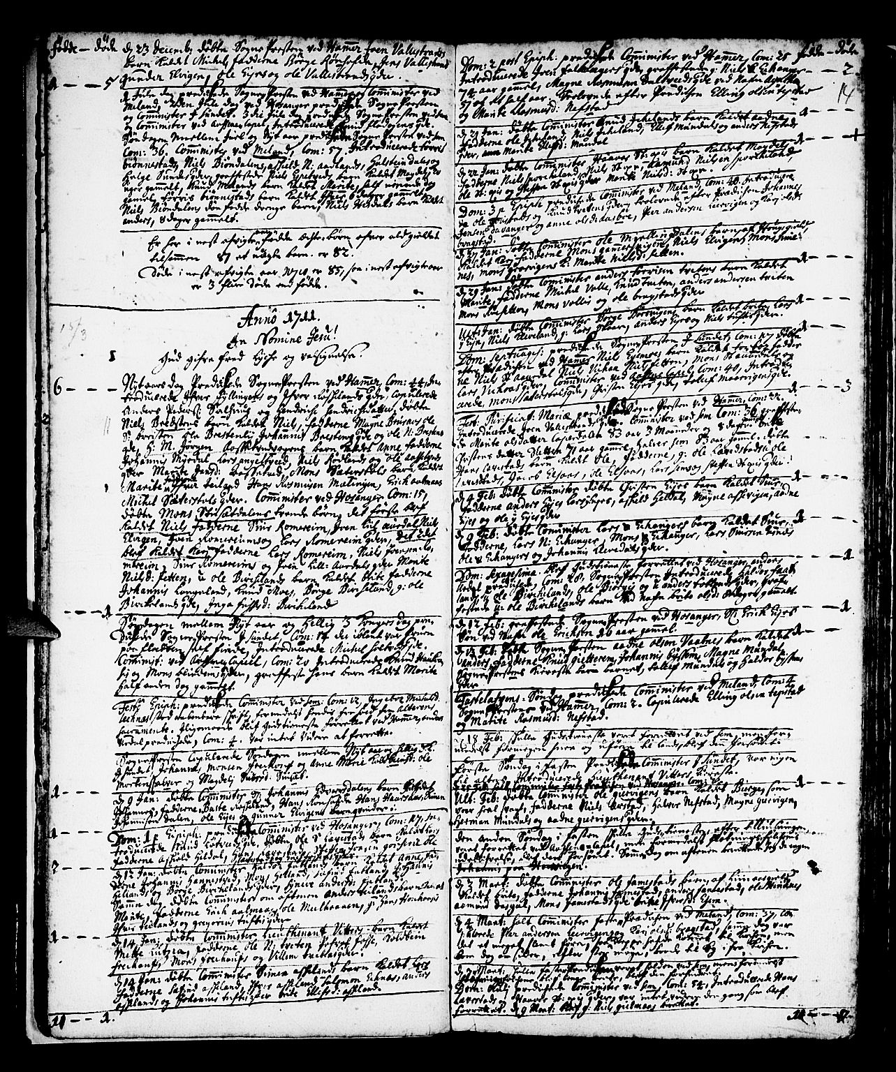 Hamre sokneprestembete, SAB/A-75501/H/Ha/Haa/Haaa/L0003: Parish register (official) no. A 3, 1708-1726, p. 14