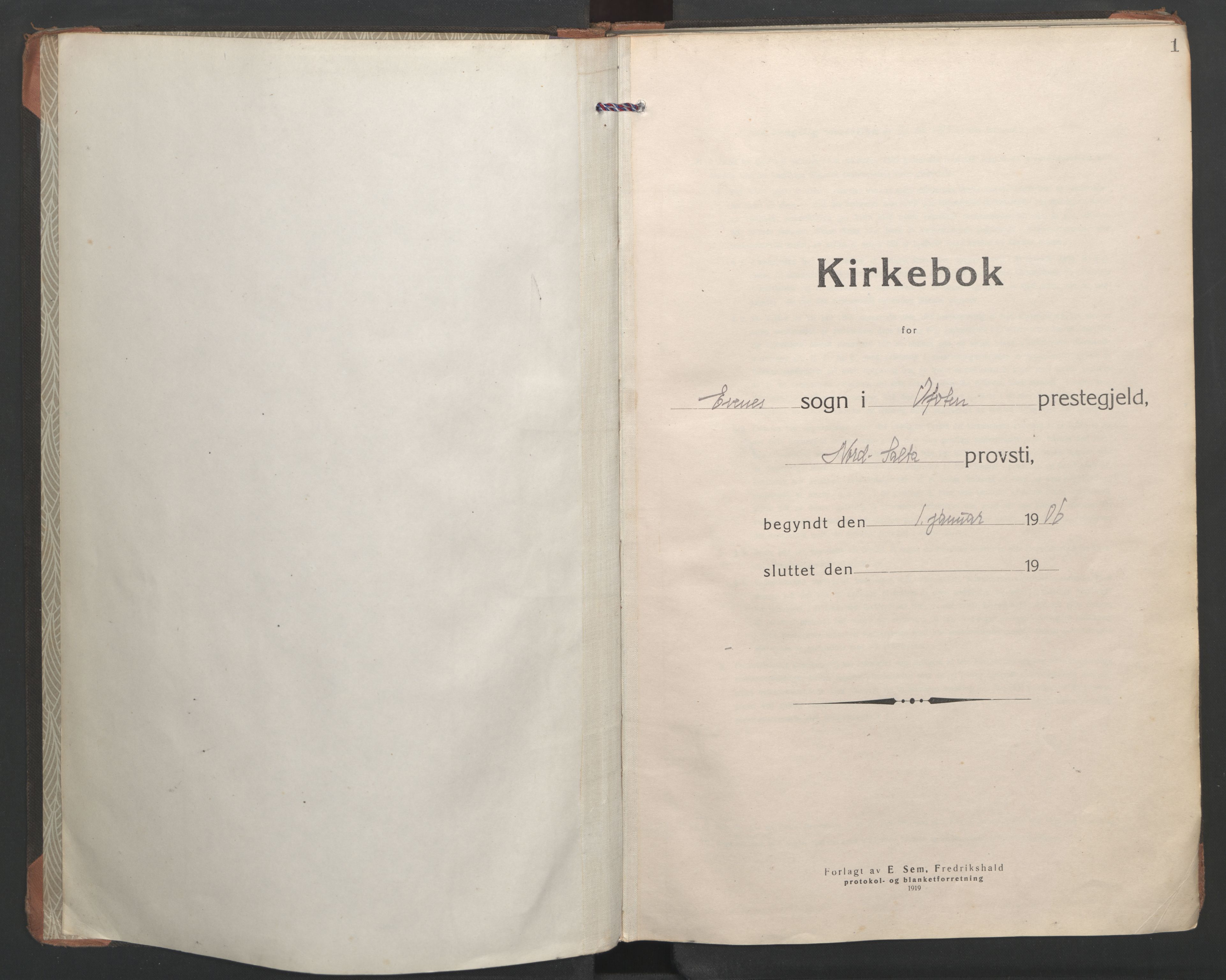 Ministerialprotokoller, klokkerbøker og fødselsregistre - Nordland, AV/SAT-A-1459/863/L0902: Parish register (official) no. 863A14, 1906-1937, p. 1