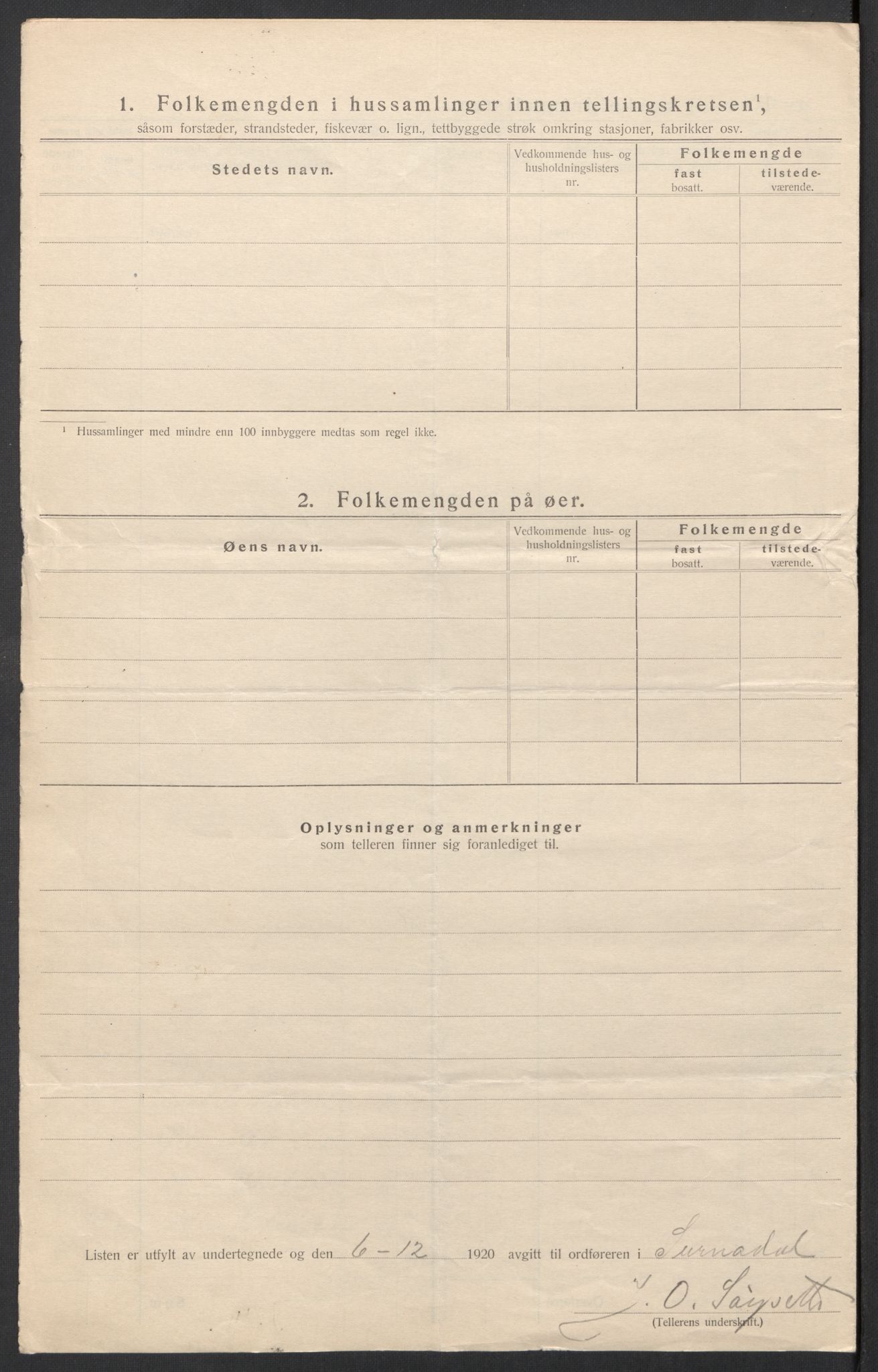 SAT, 1920 census for Surnadal, 1920, p. 20