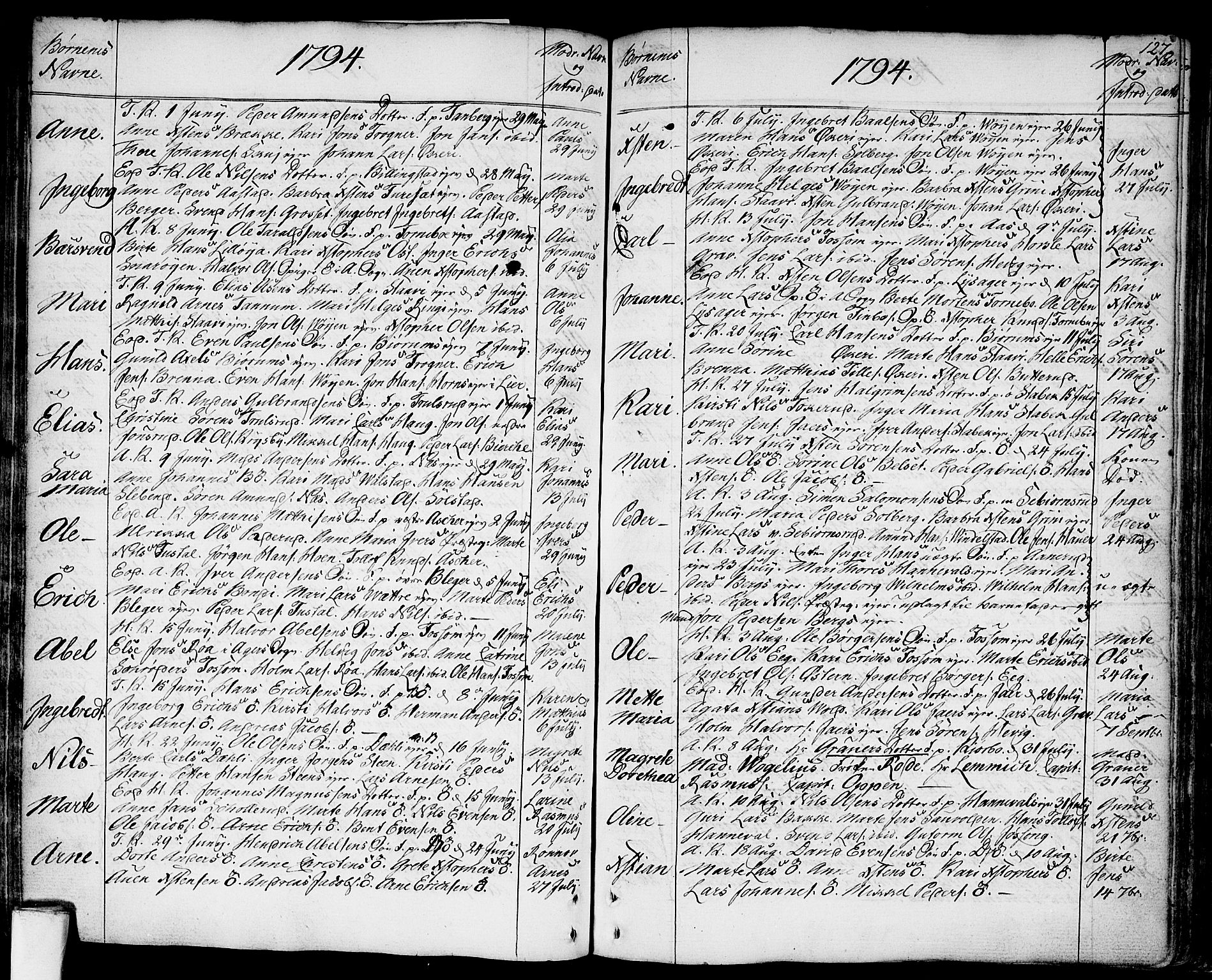 Asker prestekontor Kirkebøker, AV/SAO-A-10256a/F/Fa/L0003: Parish register (official) no. I 3, 1767-1807, p. 127