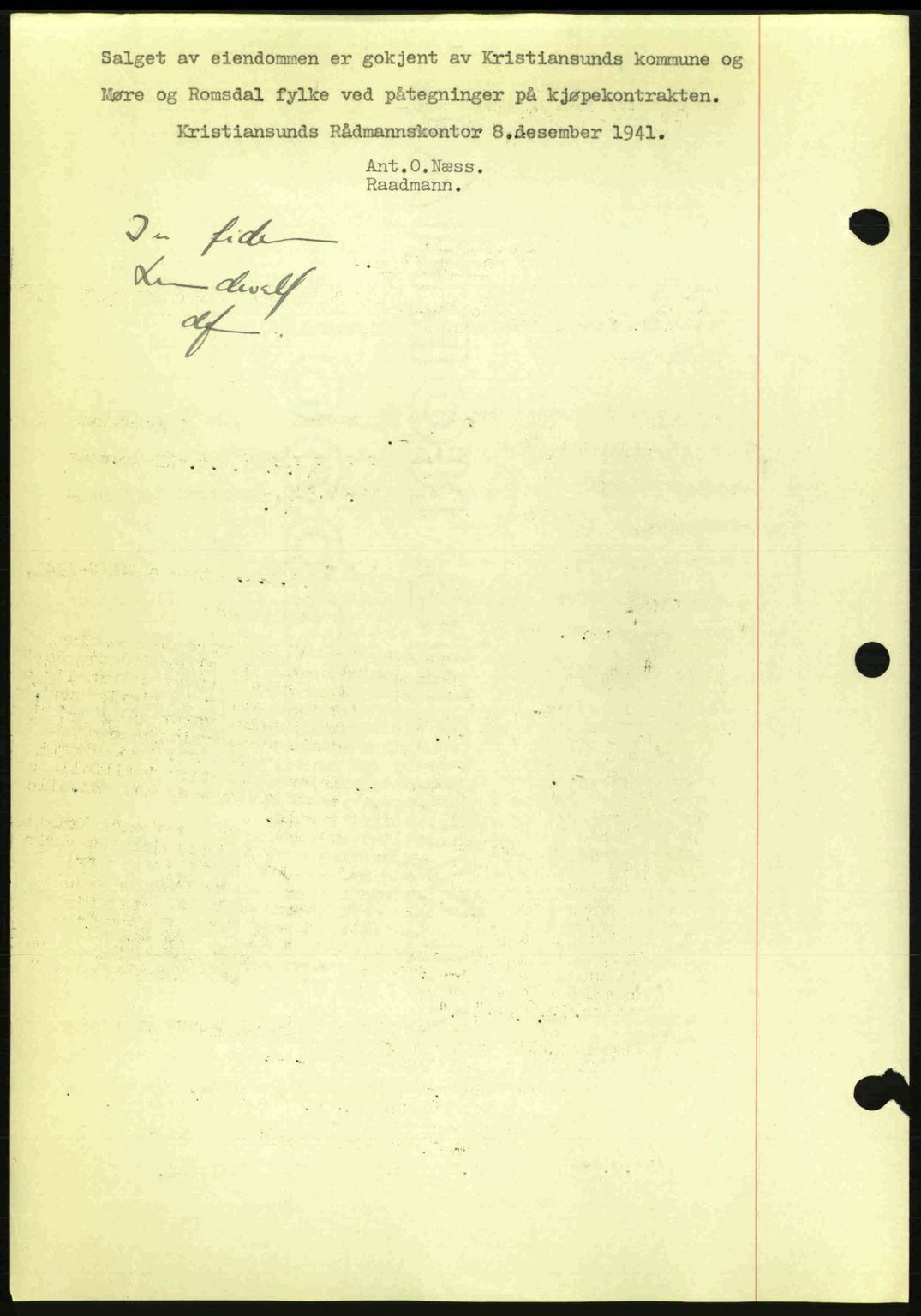 Kristiansund byfogd, AV/SAT-A-4587/A/27: Mortgage book no. 34, 1941-1945, Diary no: : 183/1942