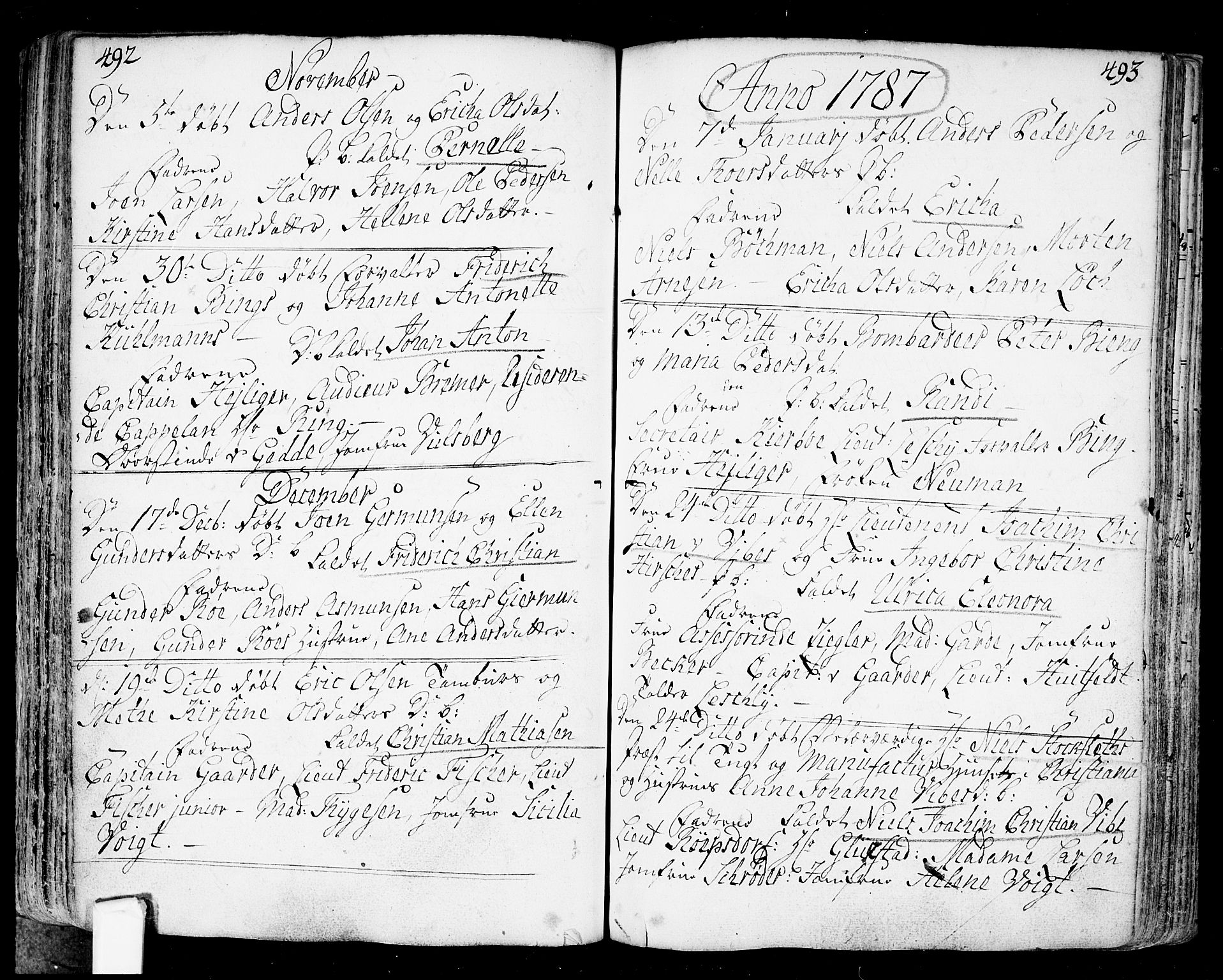 Fredrikstad prestekontor Kirkebøker, SAO/A-11082/F/Fa/L0002: Parish register (official) no. 2, 1750-1804, p. 492-493