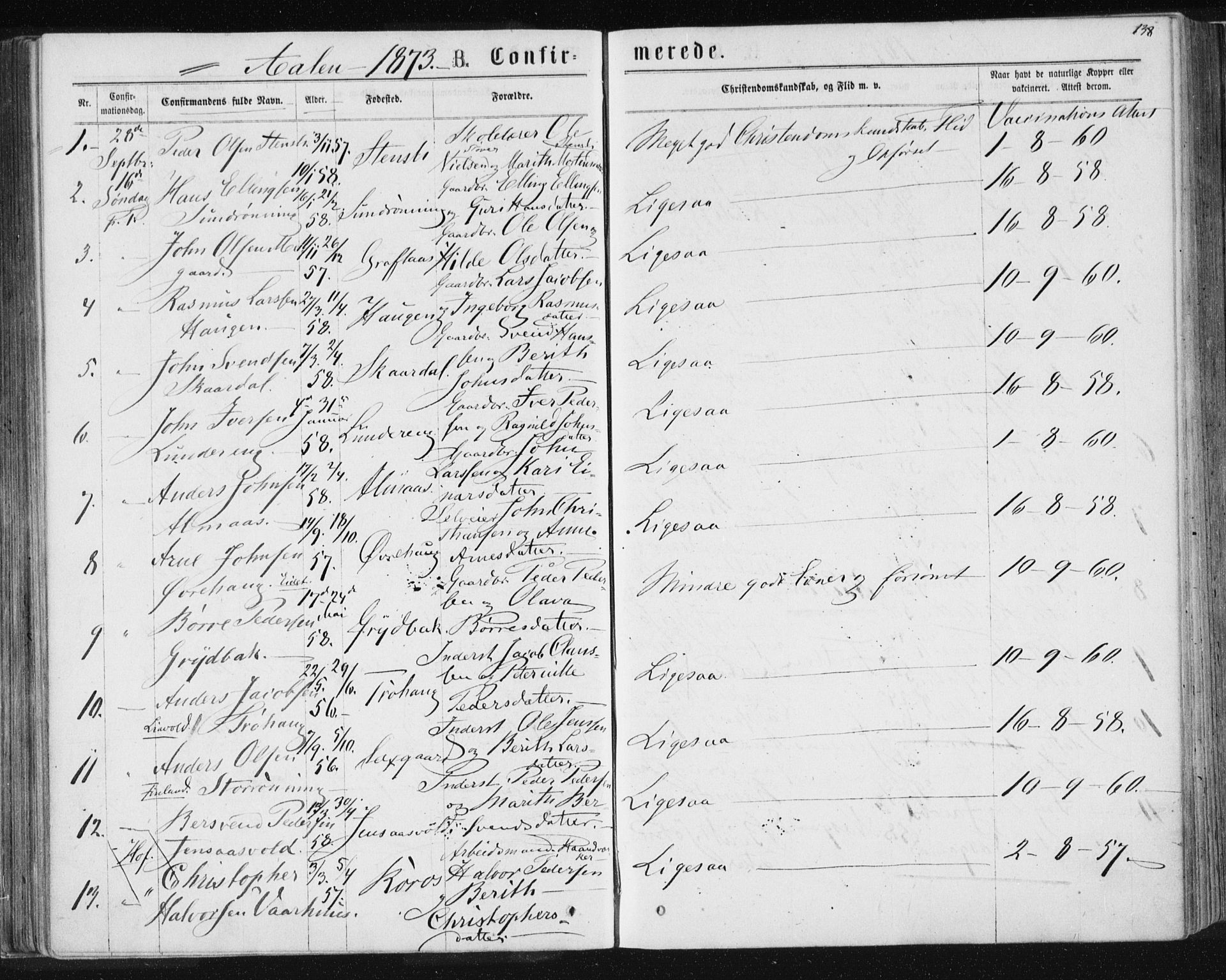 Ministerialprotokoller, klokkerbøker og fødselsregistre - Sør-Trøndelag, SAT/A-1456/685/L0971: Parish register (official) no. 685A08 /3, 1870-1879, p. 138
