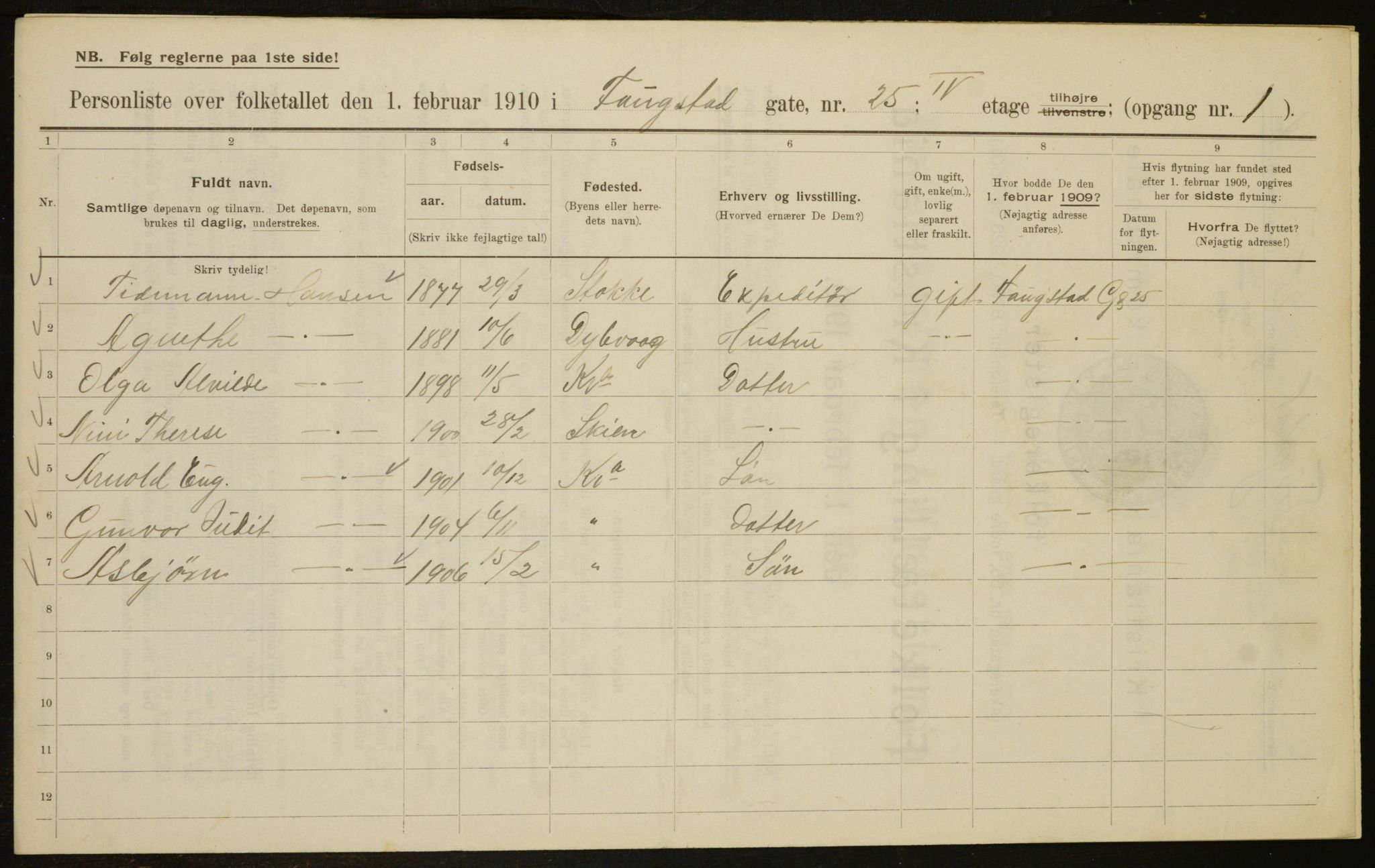 OBA, Municipal Census 1910 for Kristiania, 1910, p. 23885