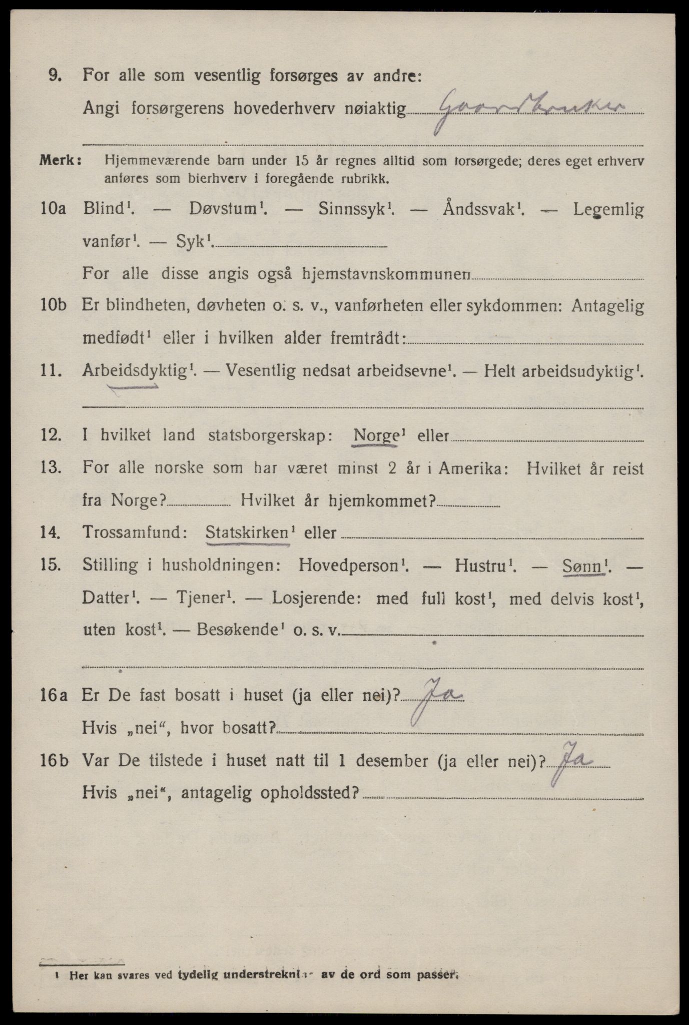 SAST, 1920 census for Finnøy, 1920, p. 3537