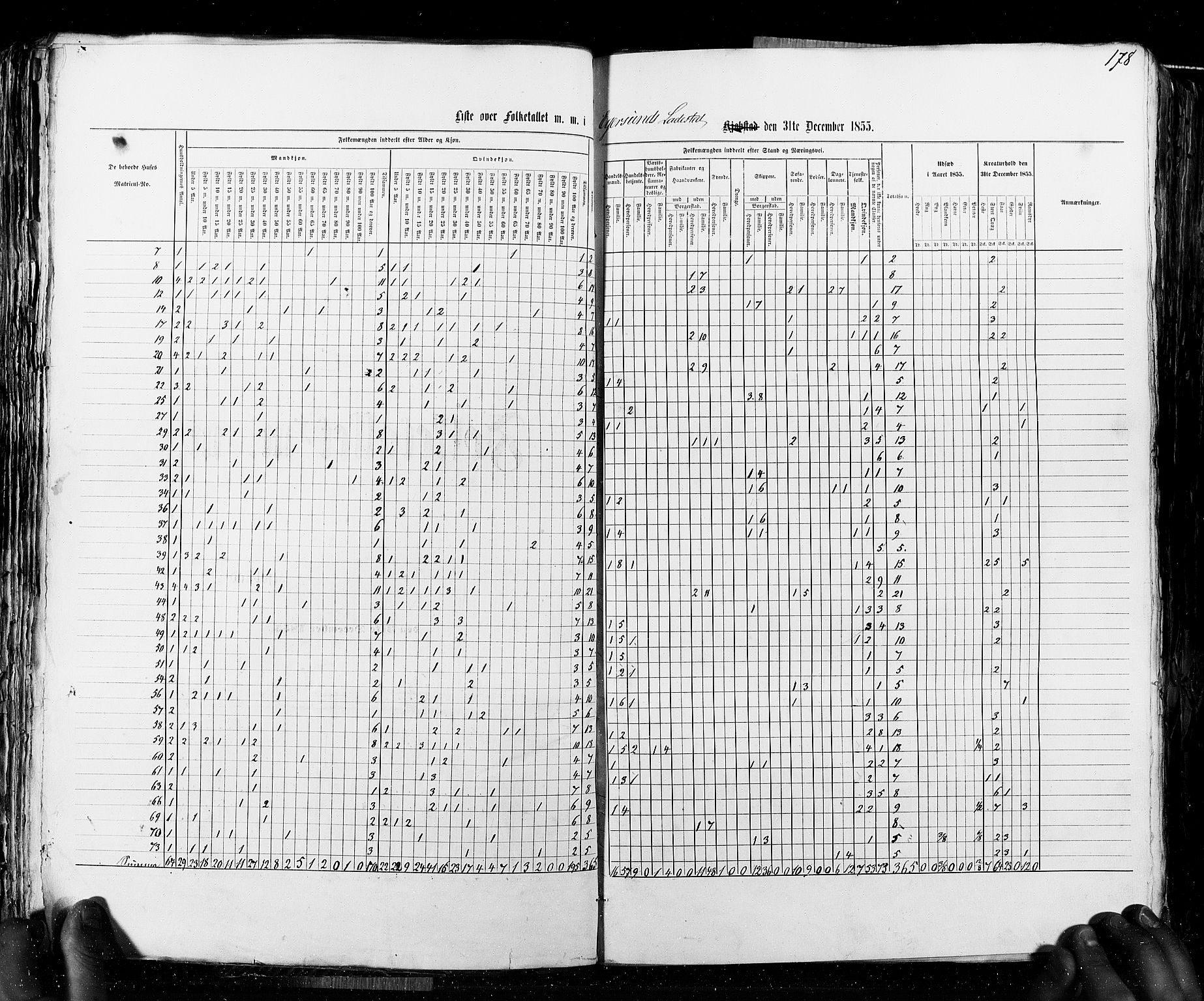 RA, Census 1855, vol. 8: Risør-Vadsø, 1855, p. 178