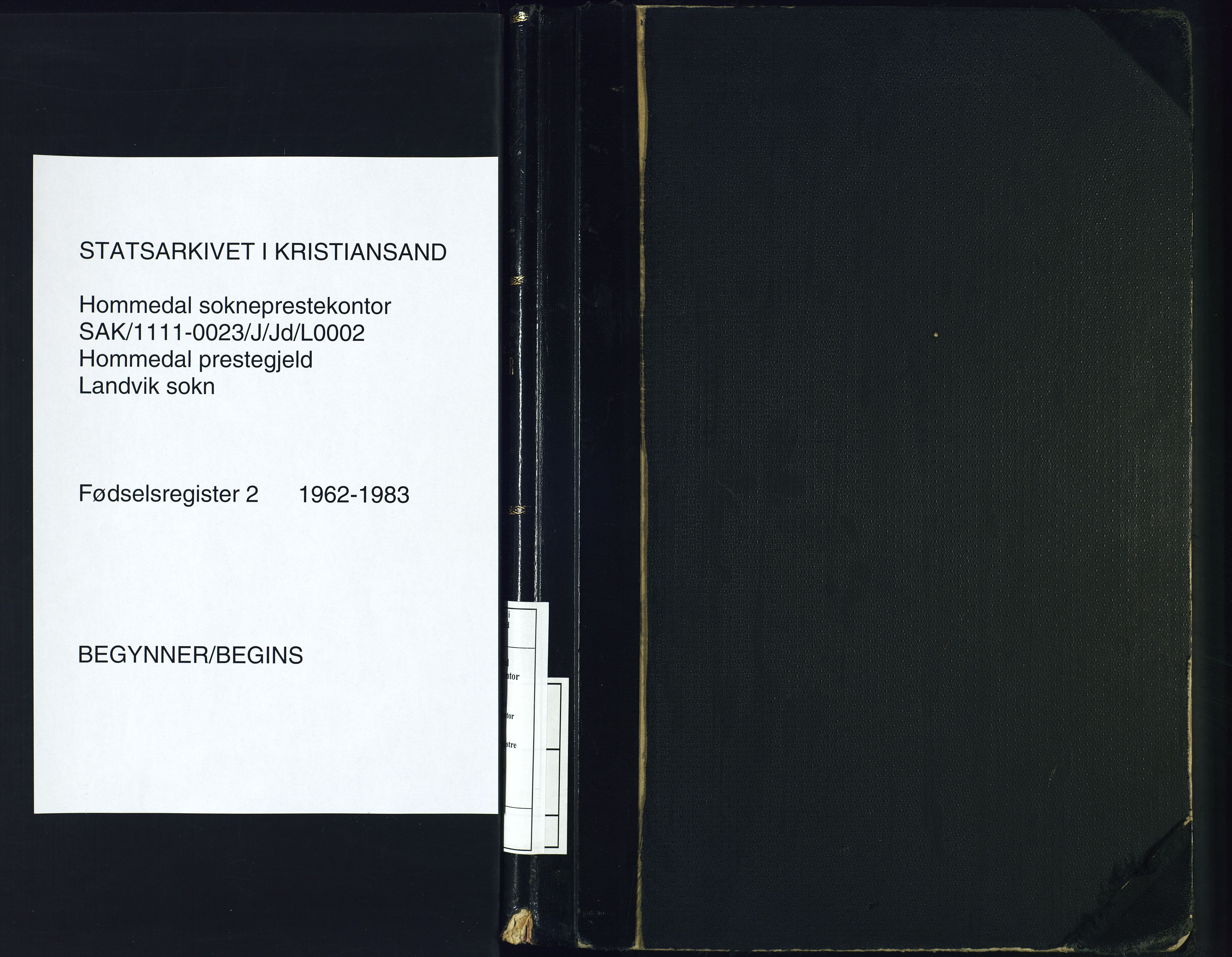 Hommedal sokneprestkontor, AV/SAK-1111-0023/J/Jd/L0002: Birth register no. 2, 1962-1983