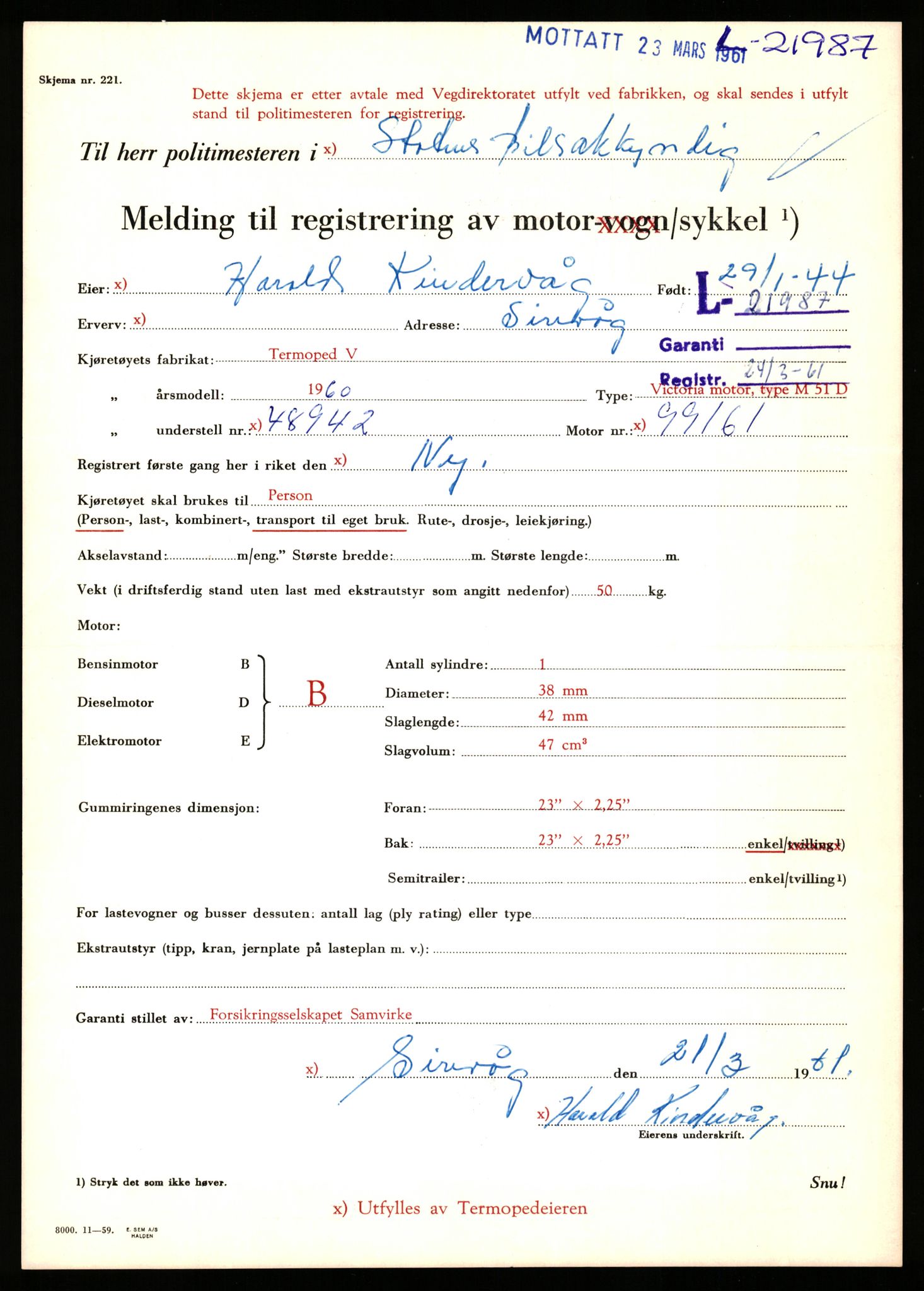 Stavanger trafikkstasjon, SAST/A-101942/0/F/L0038: L-21500 - L-22252, 1930-1971, p. 1577