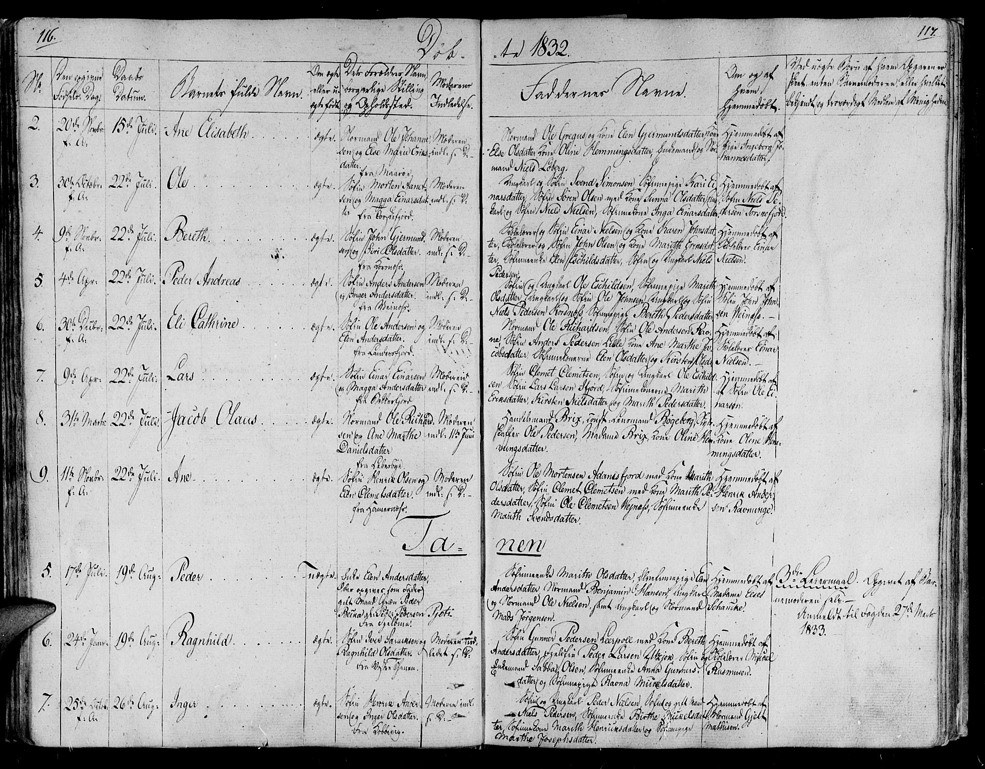 Lebesby sokneprestkontor, SATØ/S-1353/H/Ha/L0002kirke: Parish register (official) no. 2, 1816-1833, p. 116-117