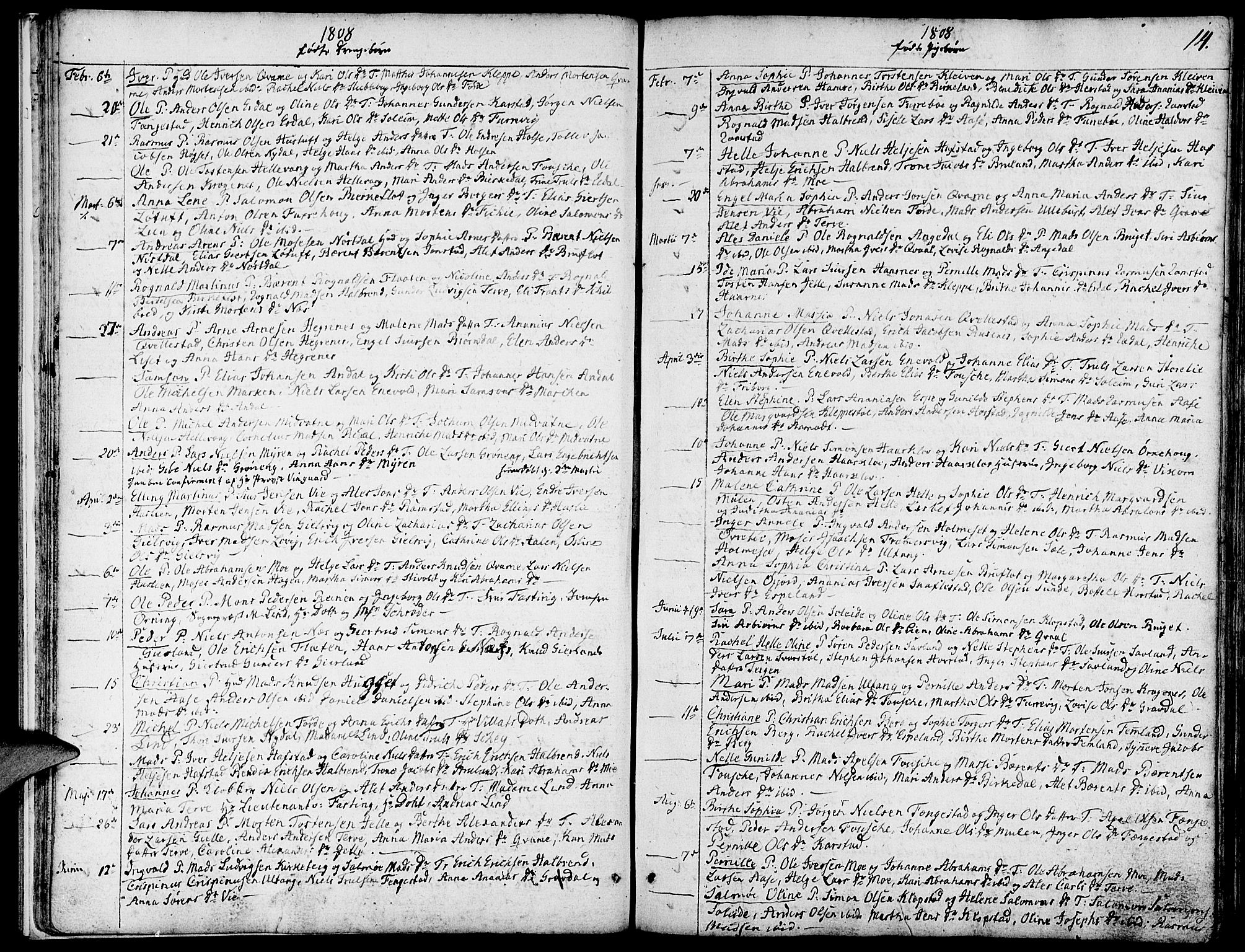 Førde sokneprestembete, SAB/A-79901/H/Haa/Haaa/L0005: Parish register (official) no. A 5, 1803-1821, p. 14