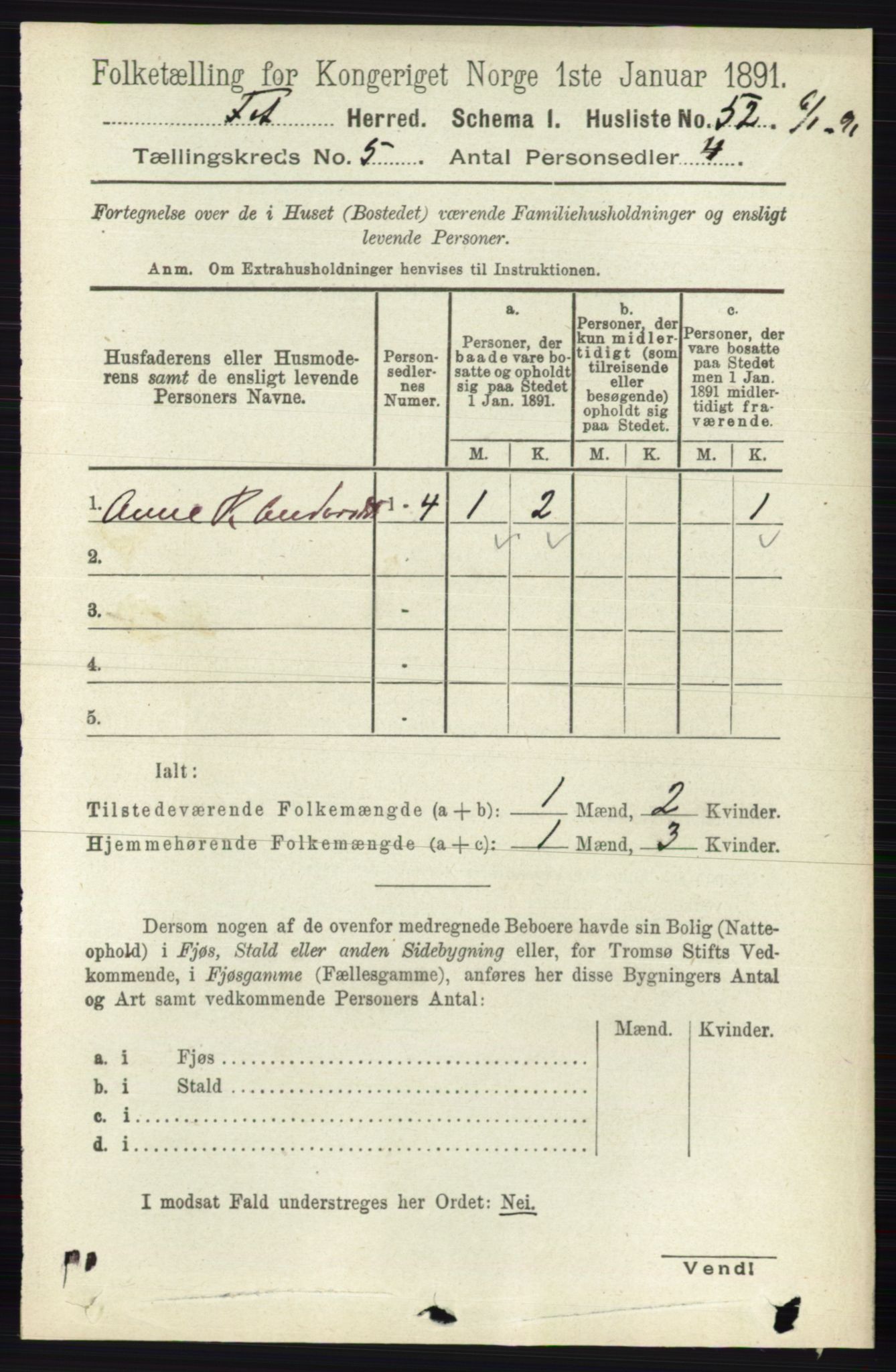 RA, 1891 census for 0227 Fet, 1891, p. 1589