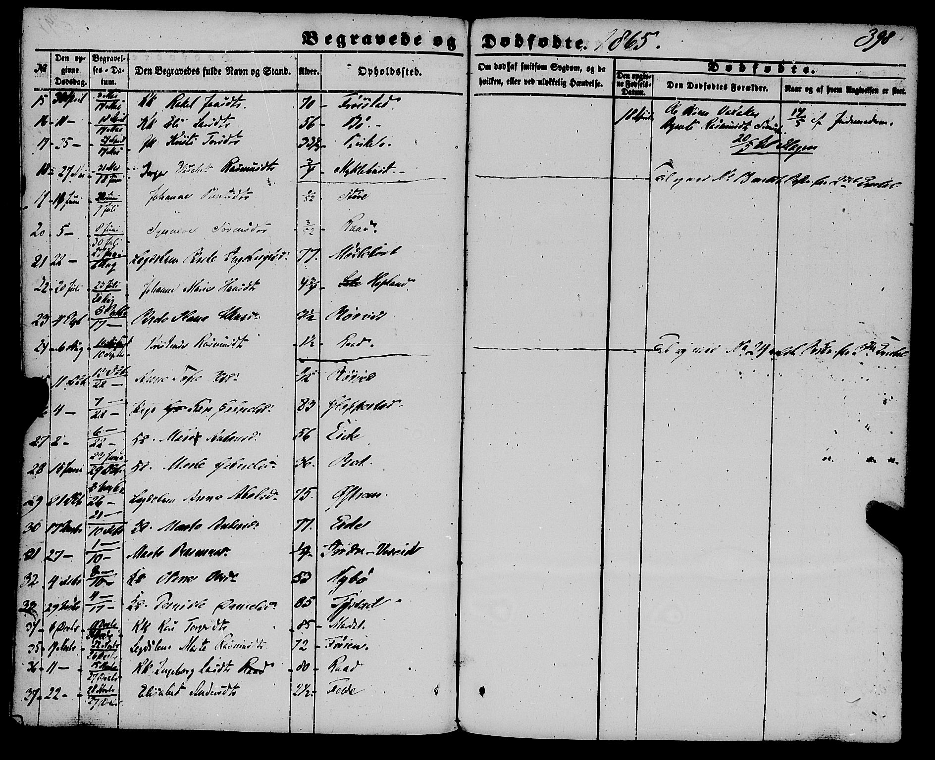 Gloppen sokneprestembete, AV/SAB-A-80101/H/Haa/Haaa/L0009: Parish register (official) no. A 9, 1855-1870, p. 398