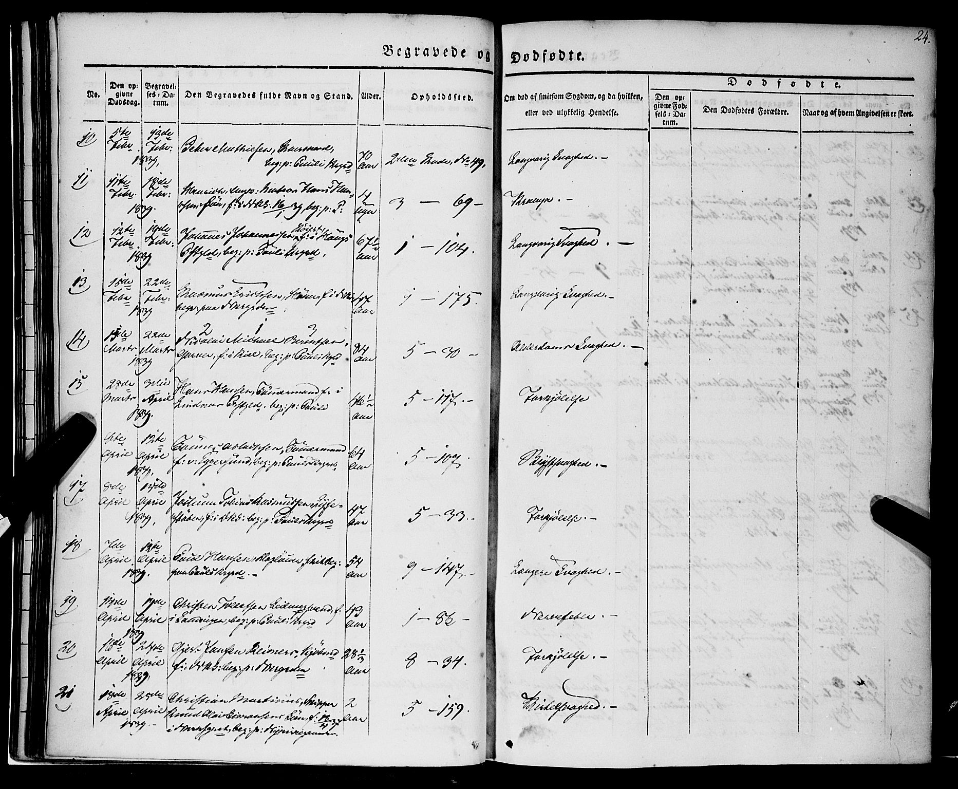 Nykirken Sokneprestembete, AV/SAB-A-77101/H/Haa/L0041: Parish register (official) no. E 1, 1833-1850, p. 24