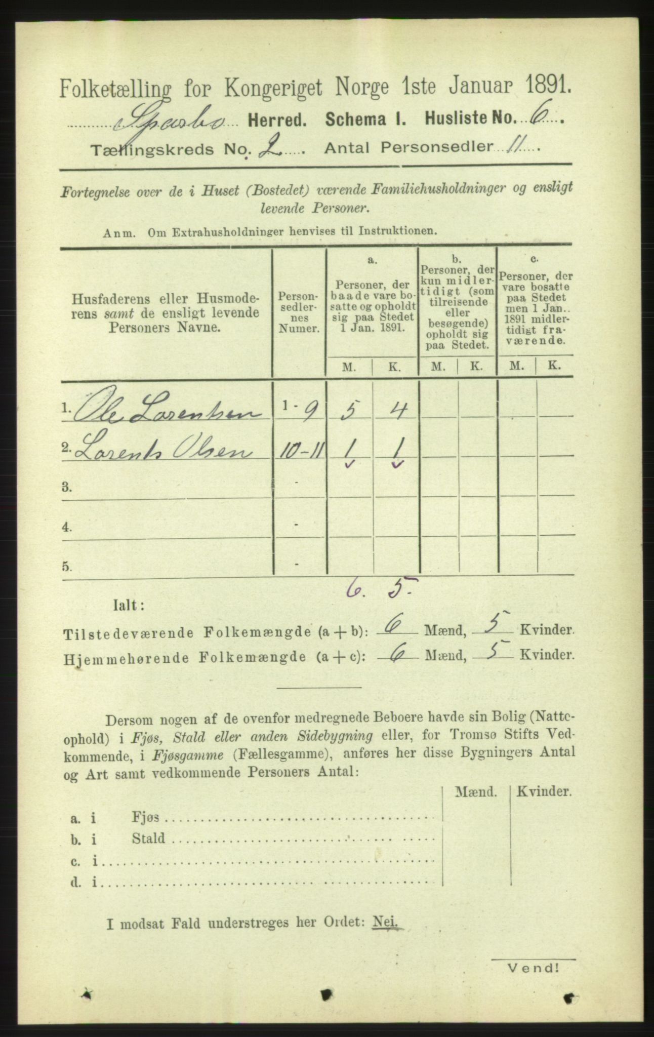 RA, 1891 census for 1731 Sparbu, 1891, p. 652