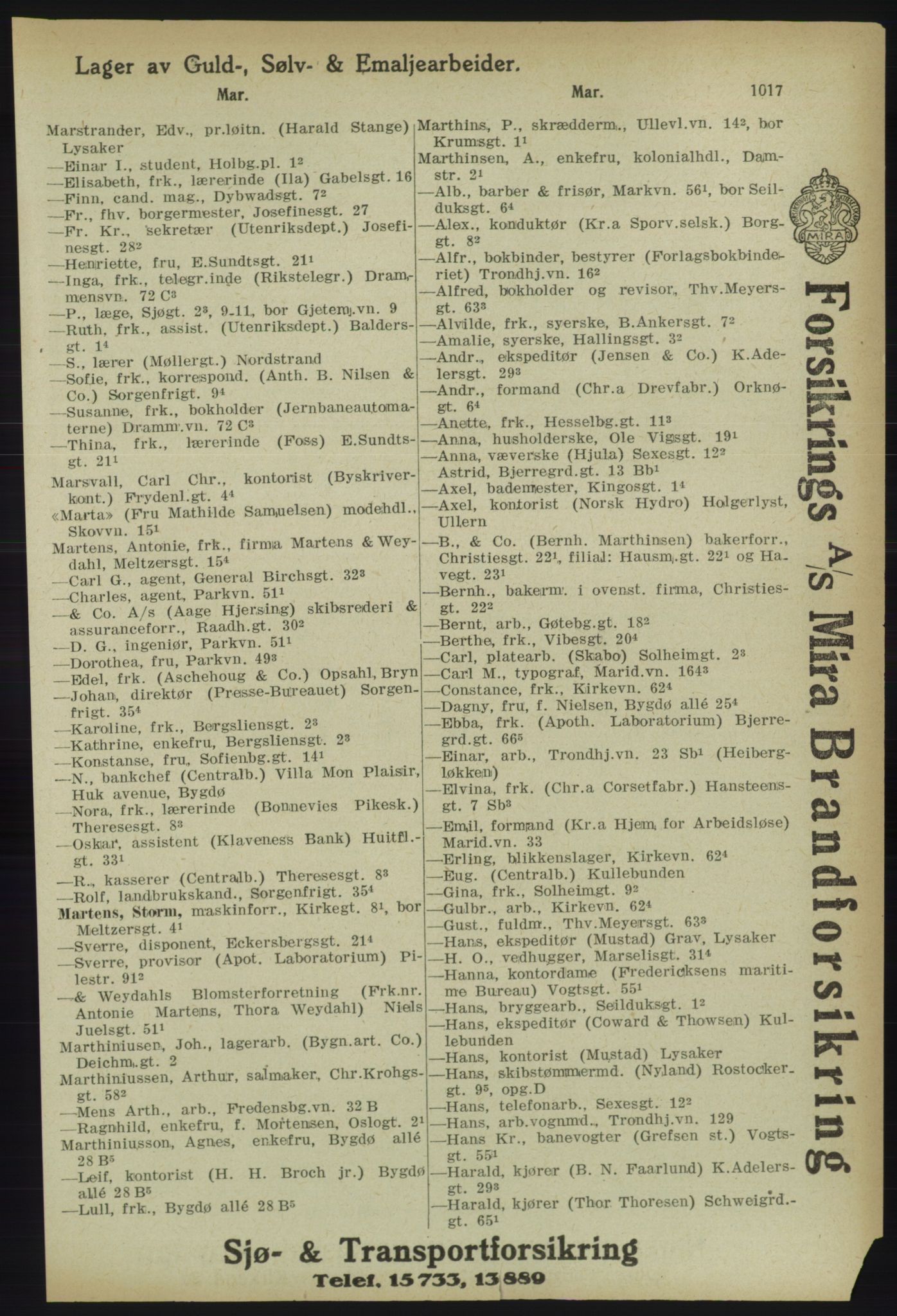 Kristiania/Oslo adressebok, PUBL/-, 1918, p. 1042