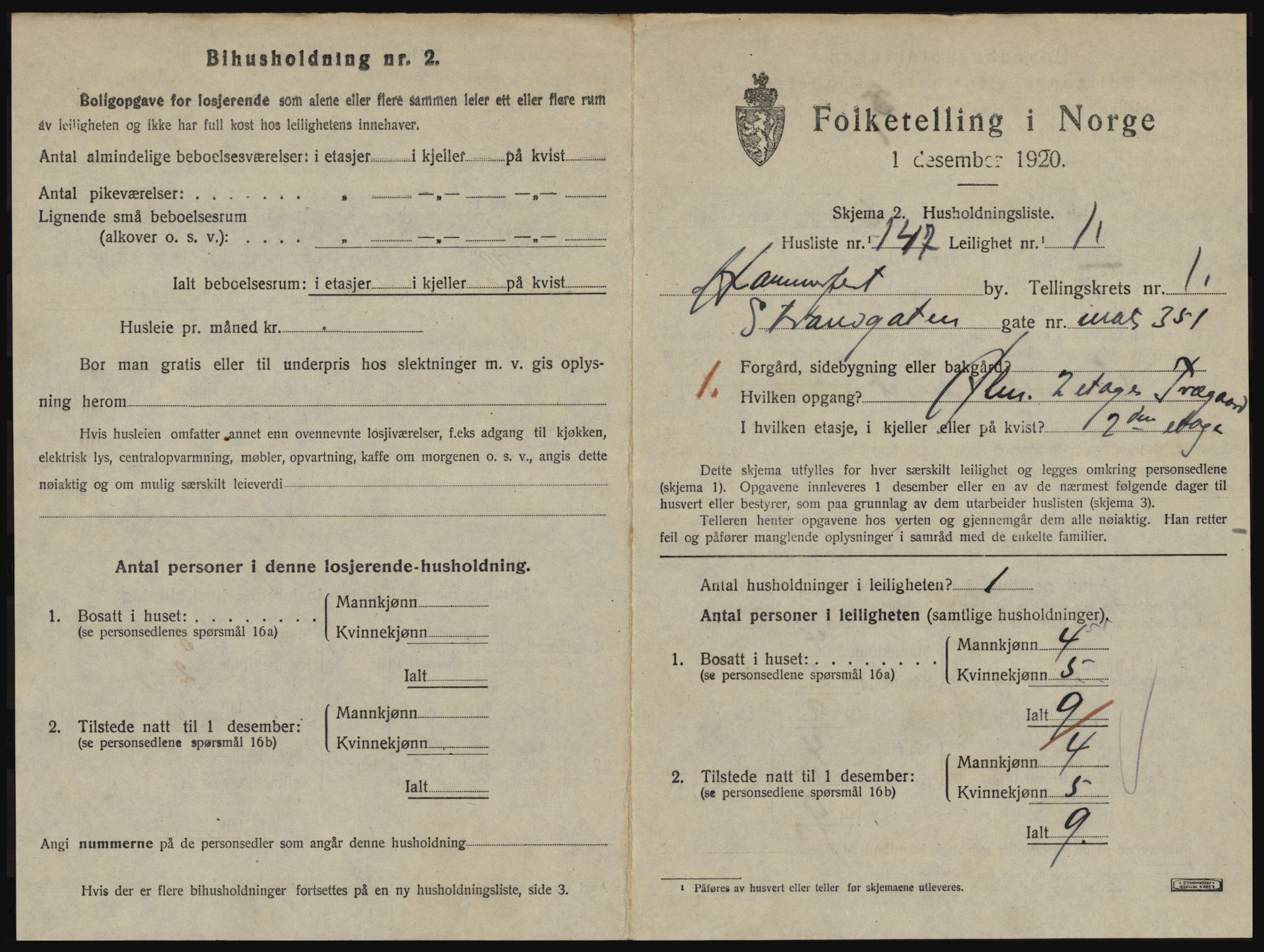 SATØ, 1920 census for Hammerfest, 1920, p. 1450
