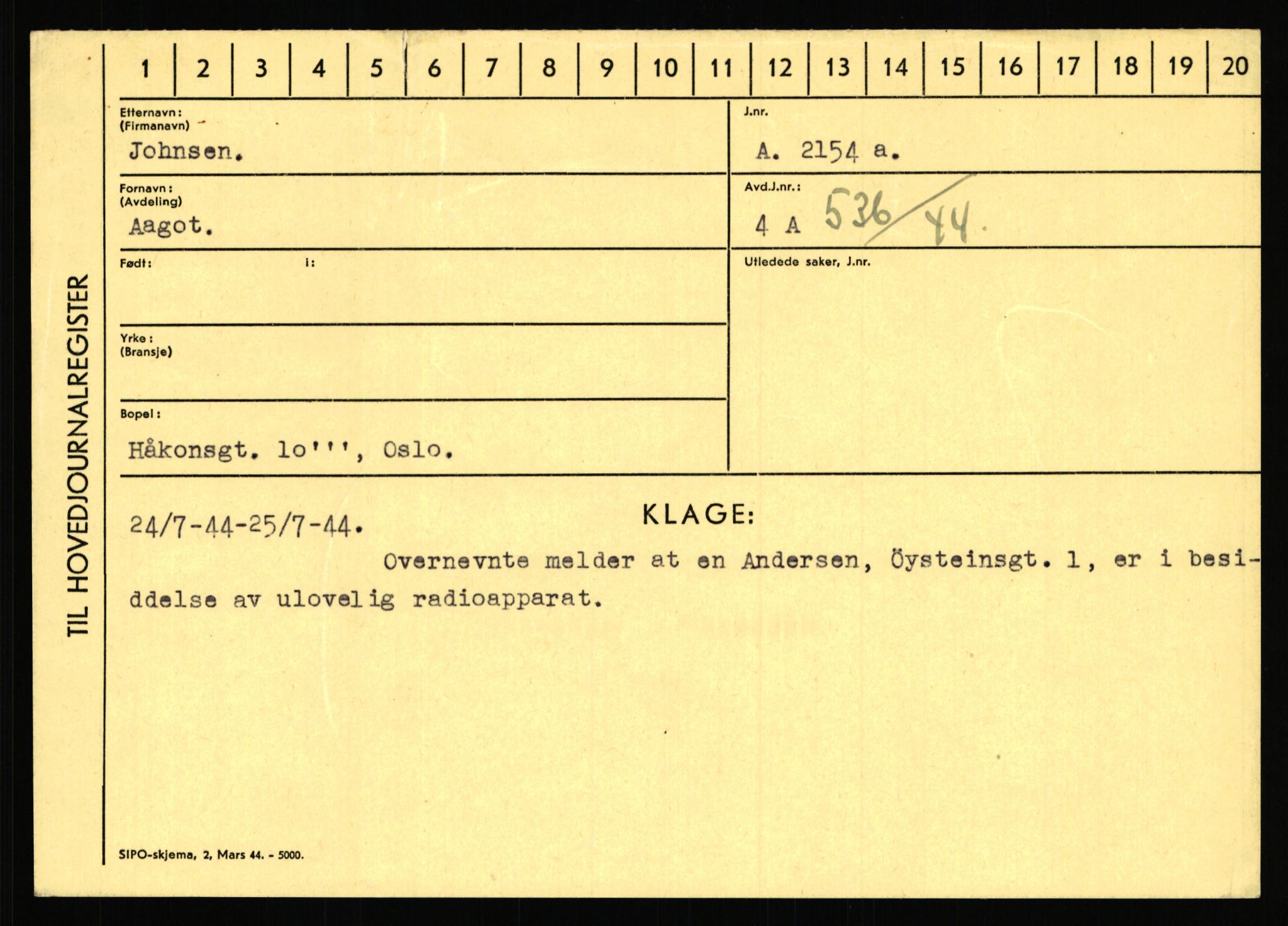 Statspolitiet - Hovedkontoret / Osloavdelingen, AV/RA-S-1329/C/Ca/L0008: Johan(nes)sen - Knoph, 1943-1945, p. 1849