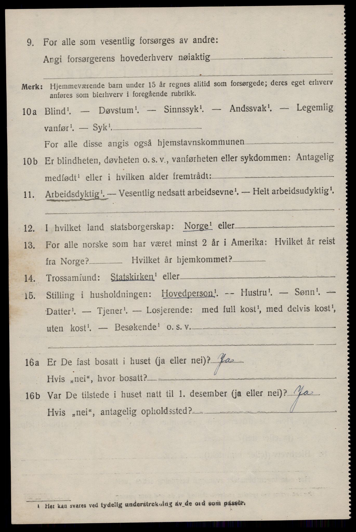 SAST, 1920 census for Suldal, 1920, p. 909